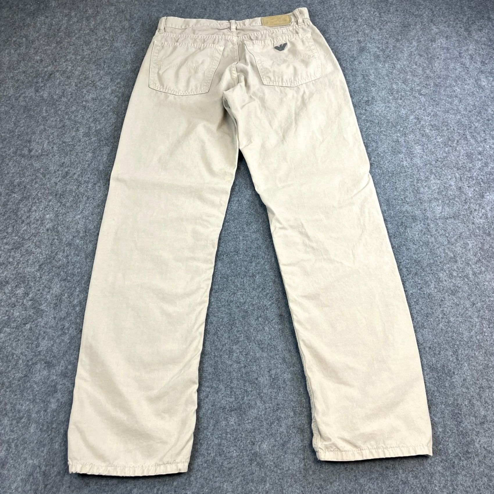 Vintage Armani Jeans Jeans Straight 30 32 Beige Vintage Italy Made Cotton Lightweight Mens Regular 5-Pocket Denim Size US 30 / EU 46 - 2 Thumbnail