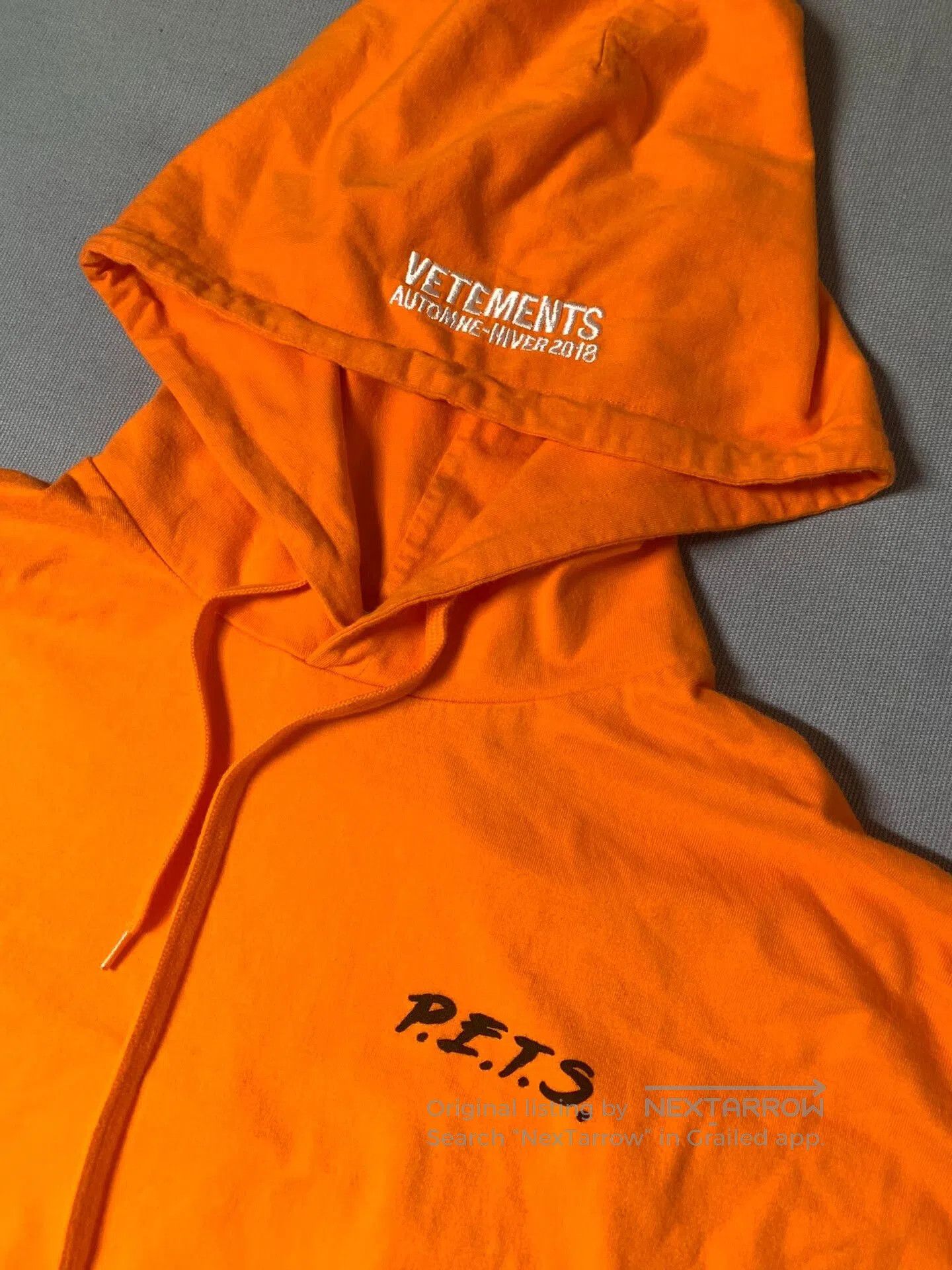 Vetements Vetements P.E.T.S 18SS Orange Hoodie. Size US XS / EU 42 / 0 - 1 Thumbnail