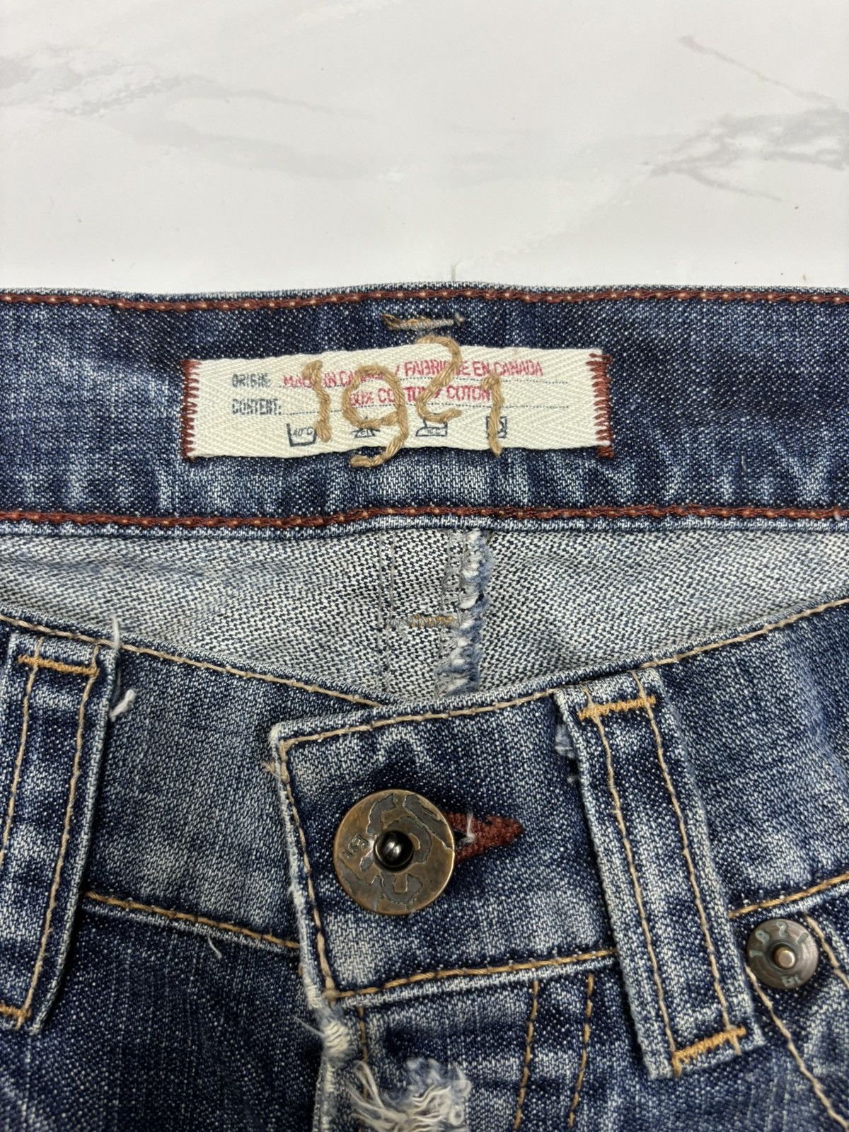 If Six Was Nine Flare Jeans Ripped Made in Canada 1921 Y2K True Religion Size US 32 / EU 48 - 10 Thumbnail
