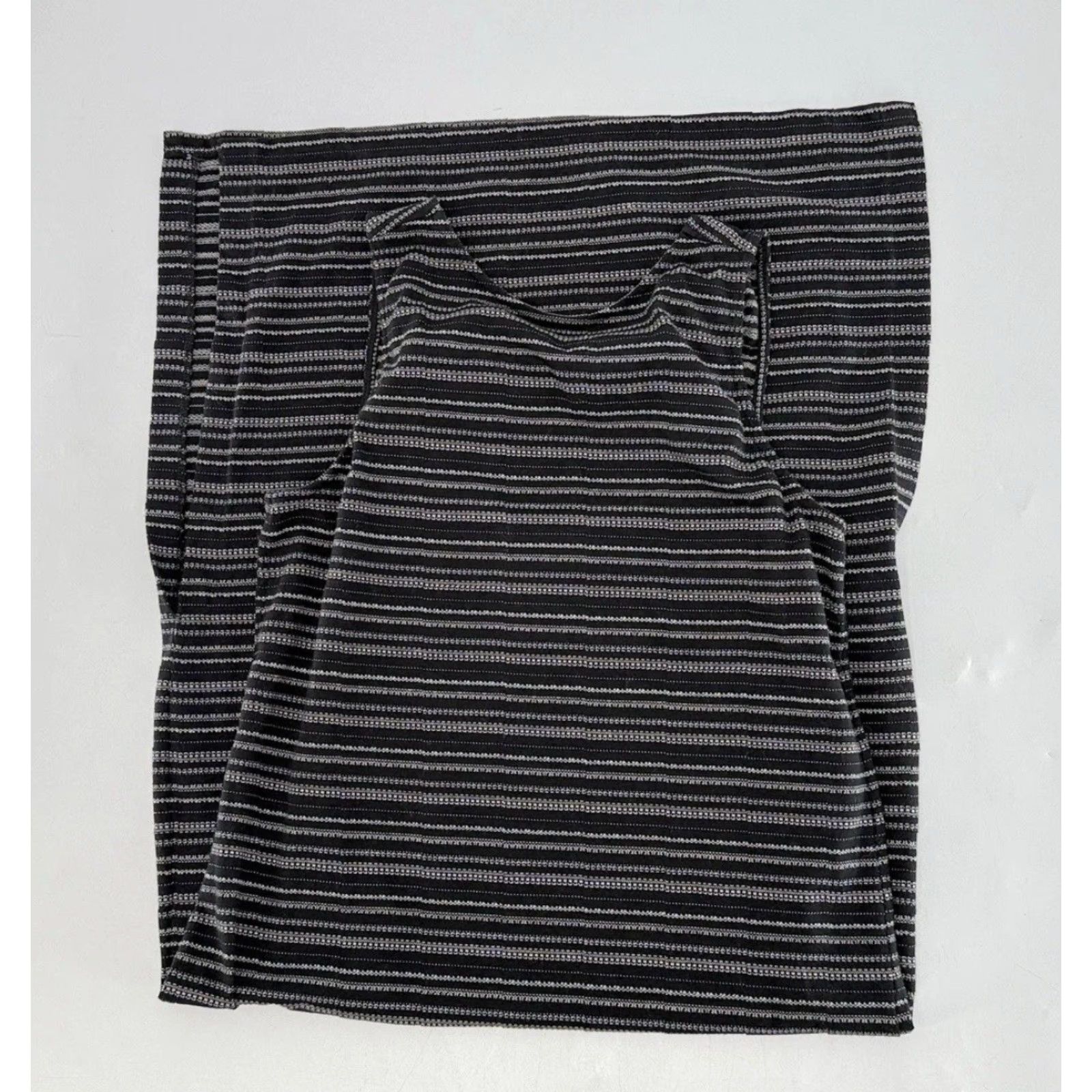 Athleta LOFT Athleta Dress Sleeveless Midi High Neck Striped Twist Back Cutout Stretch Black Women M KS Size M / US 6-8 / IT 42-44 - 3 Thumbnail
