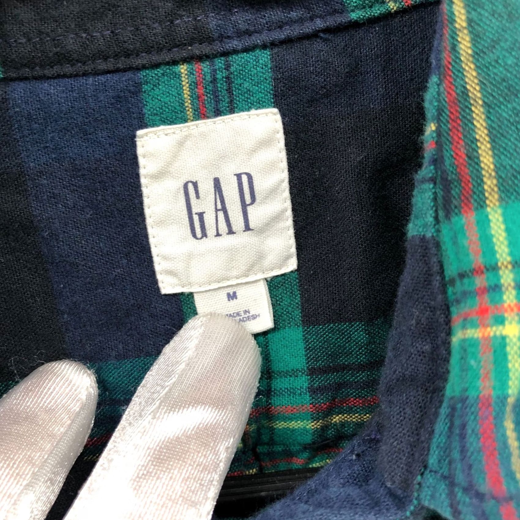 Gap Gap Flannel Shirt Mens M Holiday Plaid Tartan Green Navy Cotton Sleeve Long Button-Up Collared Size US M / EU 48-50 / 2 - 5 Thumbnail