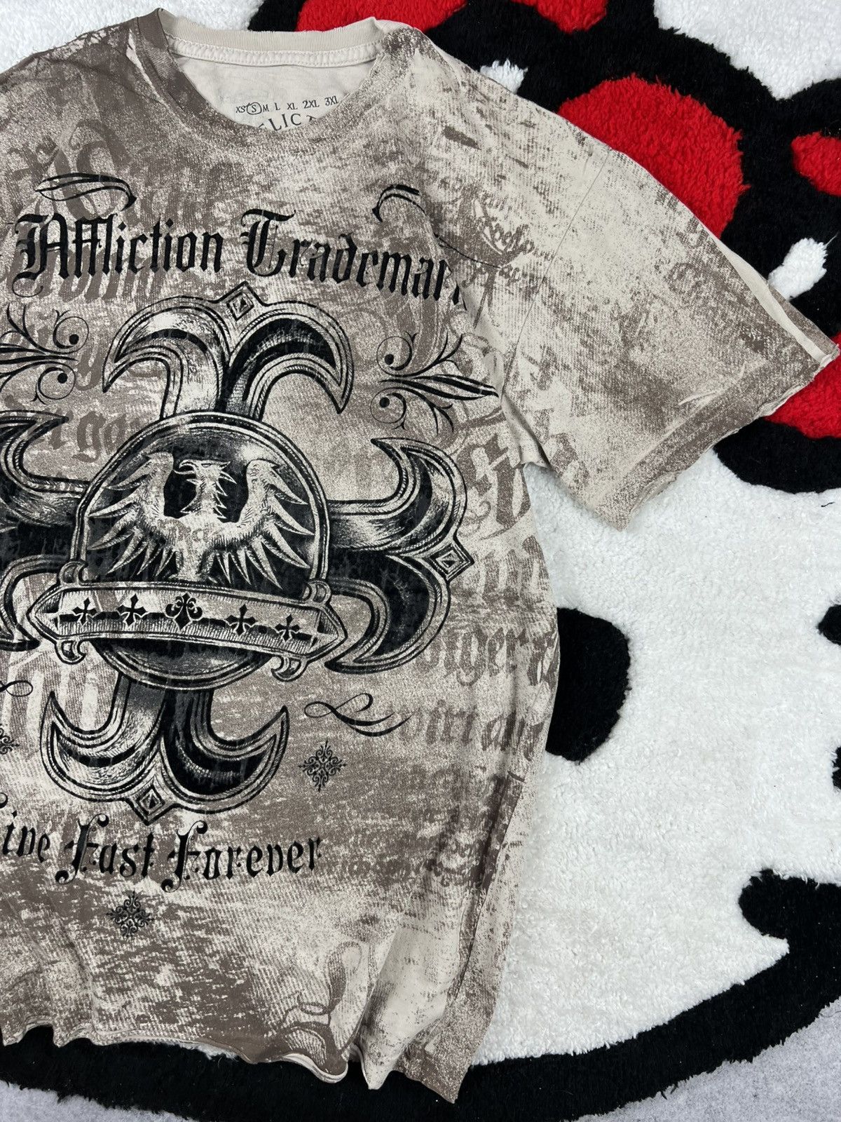 Affliction Y2K Affliction Skulls Trashed Chrome Hearts Style Tee Shirt Size US S / EU 44-46 / 1 - 3 Thumbnail