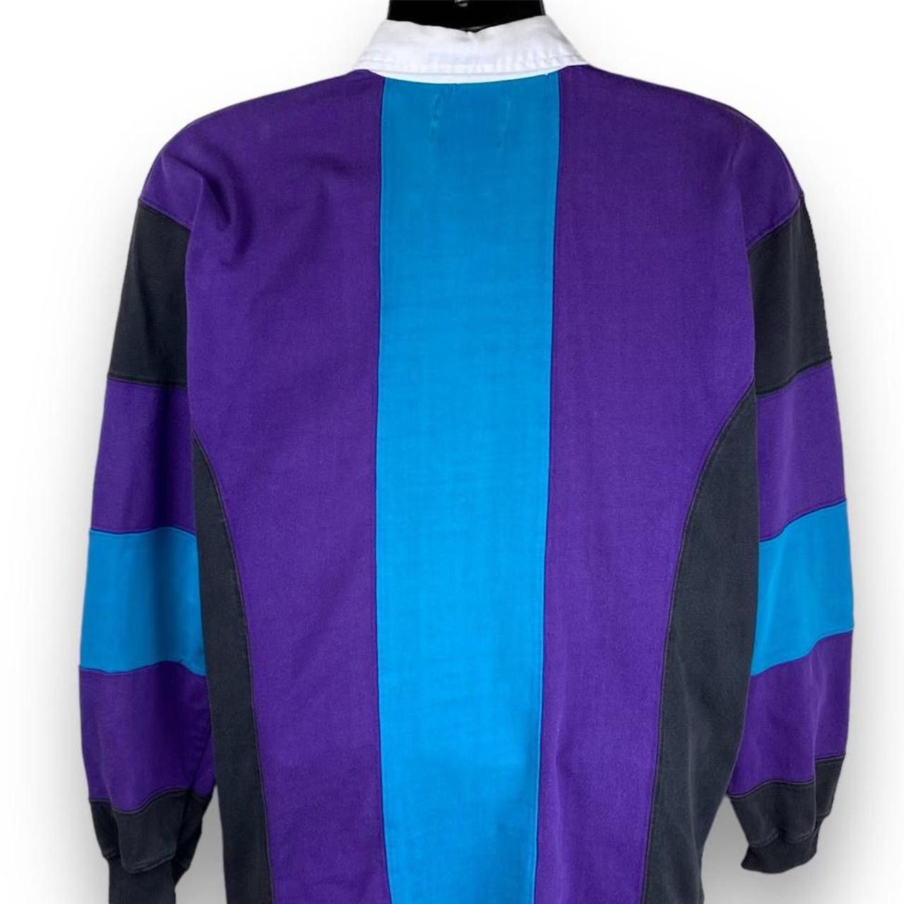 Sears × Vintage Vintage Sears Long Sleeve Striped Polo Rugby Shirt Size US M / EU 48-50 / 2 - 2 Thumbnail