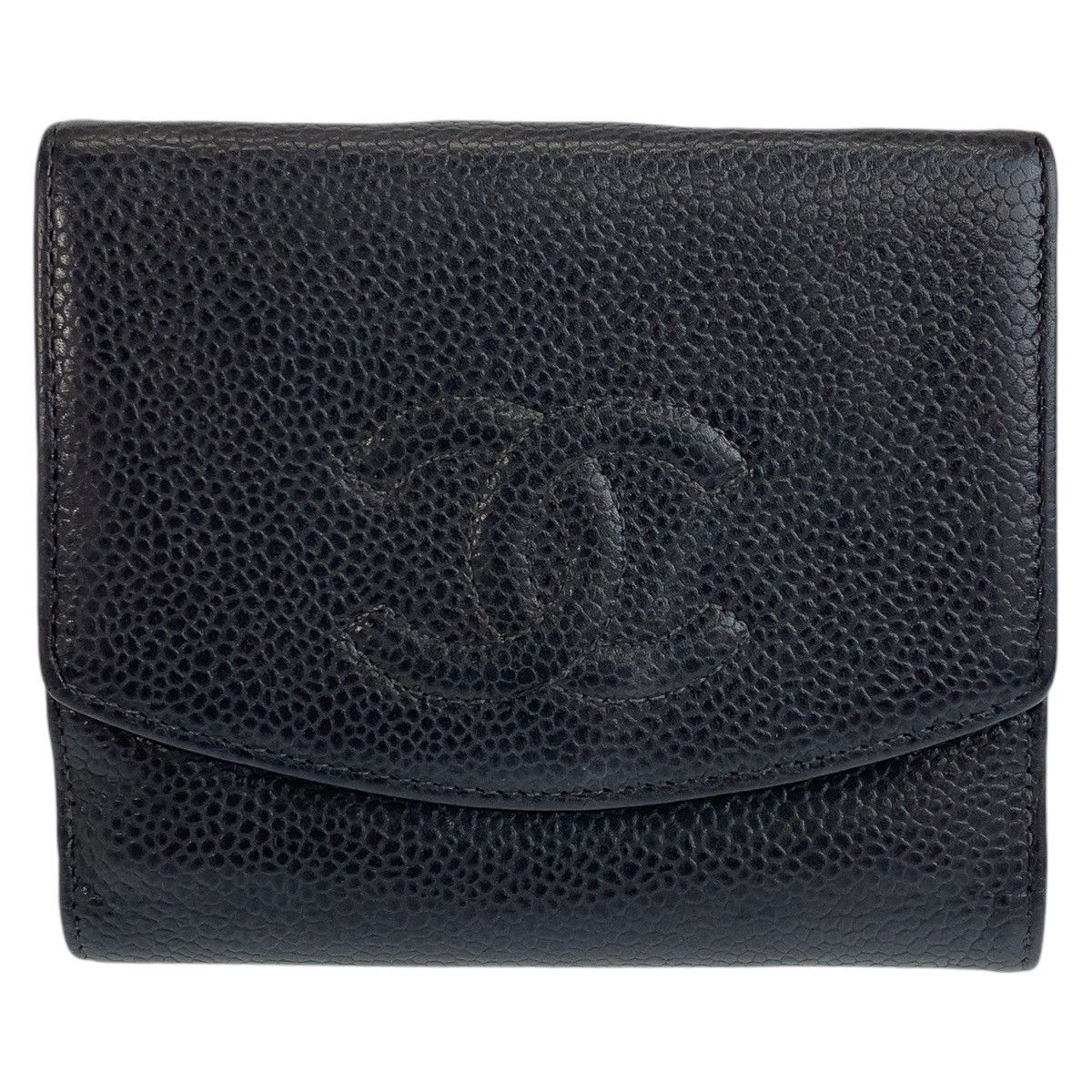 Chanel Chanel Chanel Caviar Skin Compact Wallet 407157 Leather Short Wallet 407157 in Very Good Condition Size ONE SIZE - 1 Thumbnail