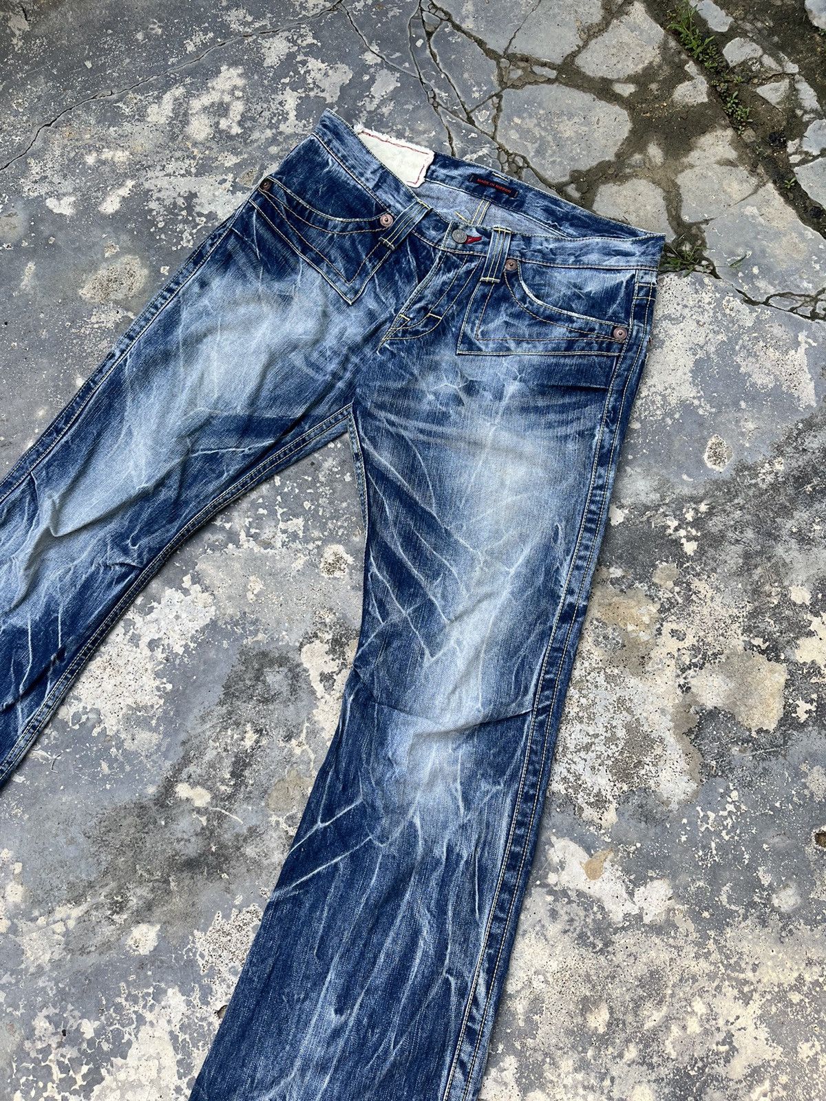 If Six Was Nine × Japanese Brand × Vintage Flare Crazy Striking Design Blue Jean Japan Denim Size US 32 / EU 48 - 6 Thumbnail