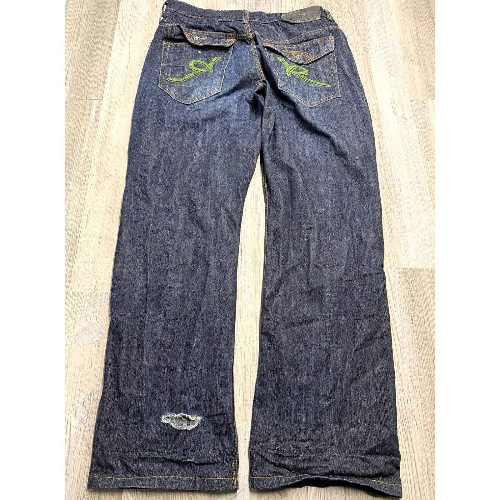 Rocawear Rocawear Baggy Jeans Hip Hop Lime Green Embroidered Logo 2000s Denim 36x34 Mens Vintage Straight Button Zip Mid Rise 36 Size US 36 / EU 52 - 2 Thumbnail