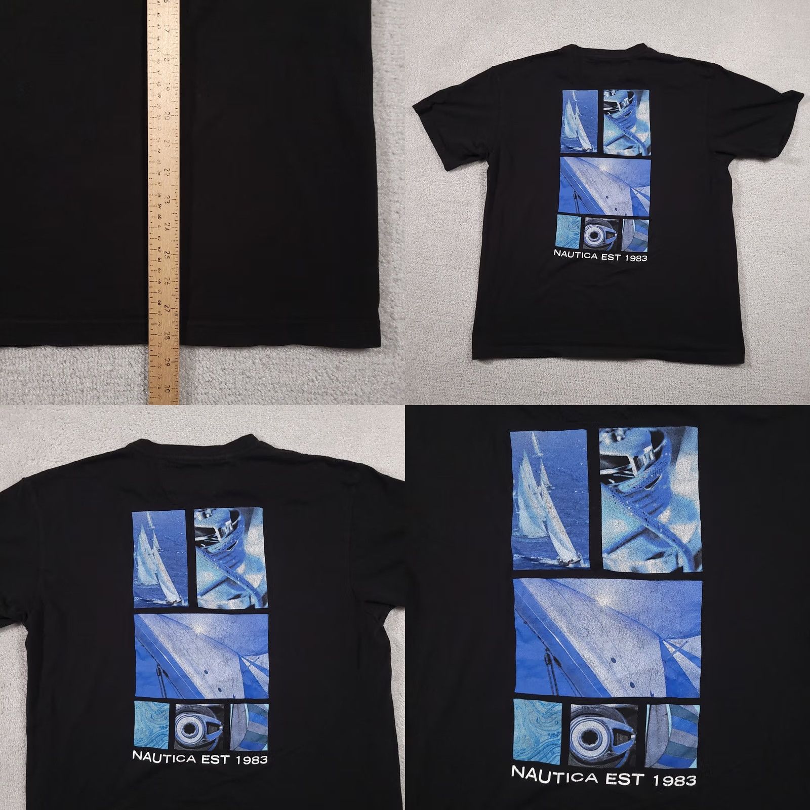 Nautica Nautica Competition Graphic T-Shirt Mens Large Black Sailing Double-Sided Size US L / EU 52-54 / 3 - 8 Thumbnail