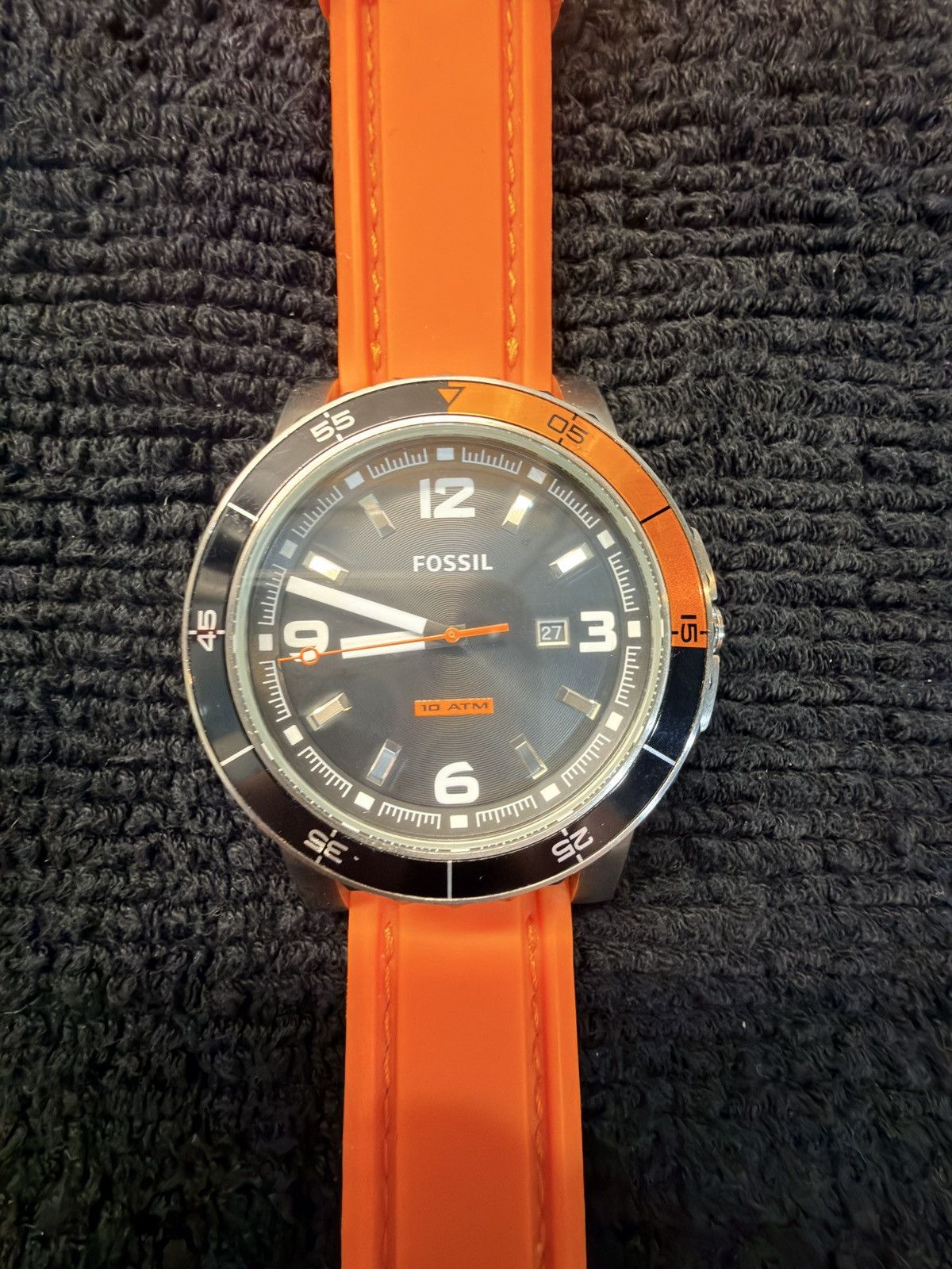 Fossil Fossil 10 ATM Diver – Blaze Orange Strap Size ONE SIZE - 1 Thumbnail