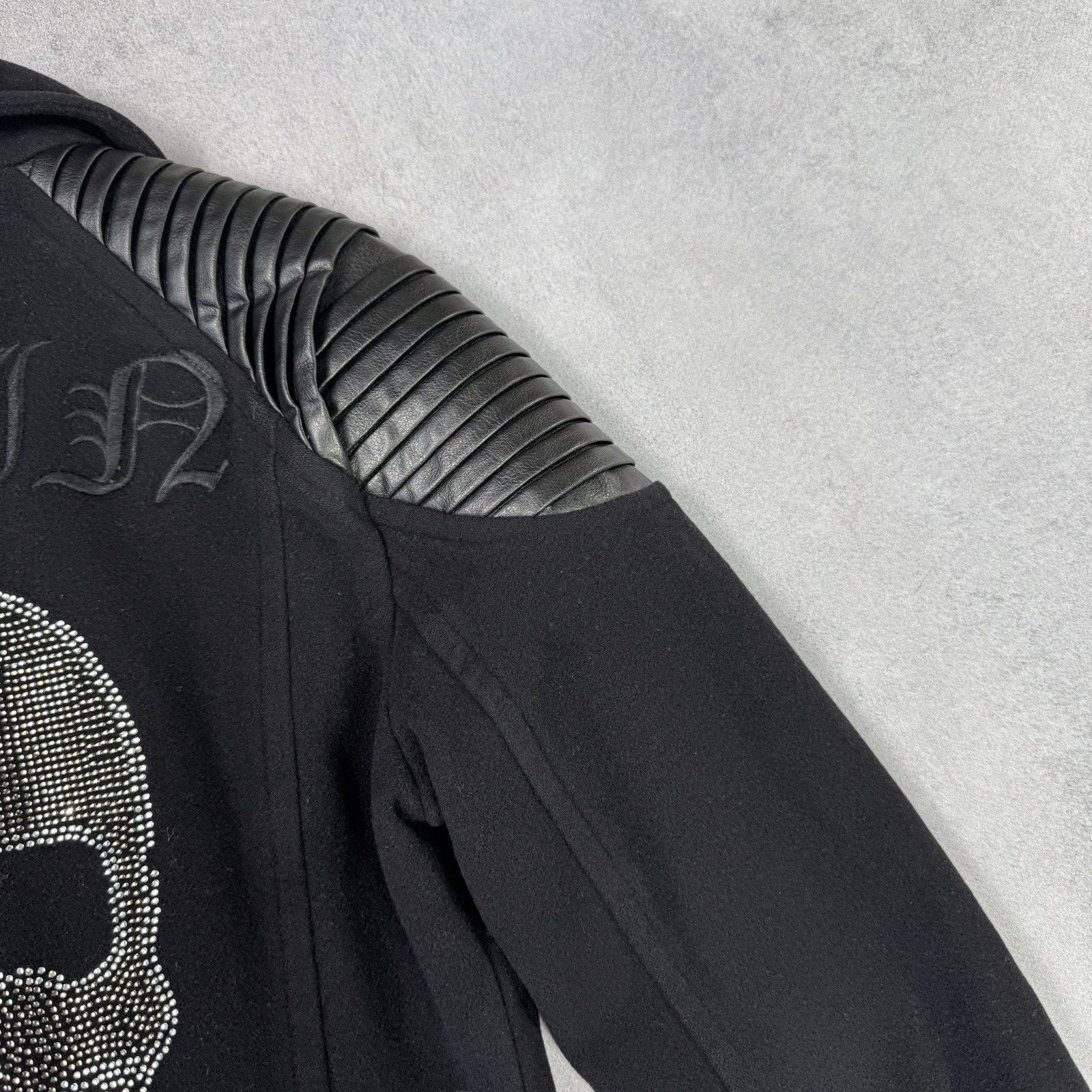 Philipp Plein Philipp Plein Women Biker Wool Coat Leather Jacket Skull Size S / US 4 / IT 40 - 13 Thumbnail