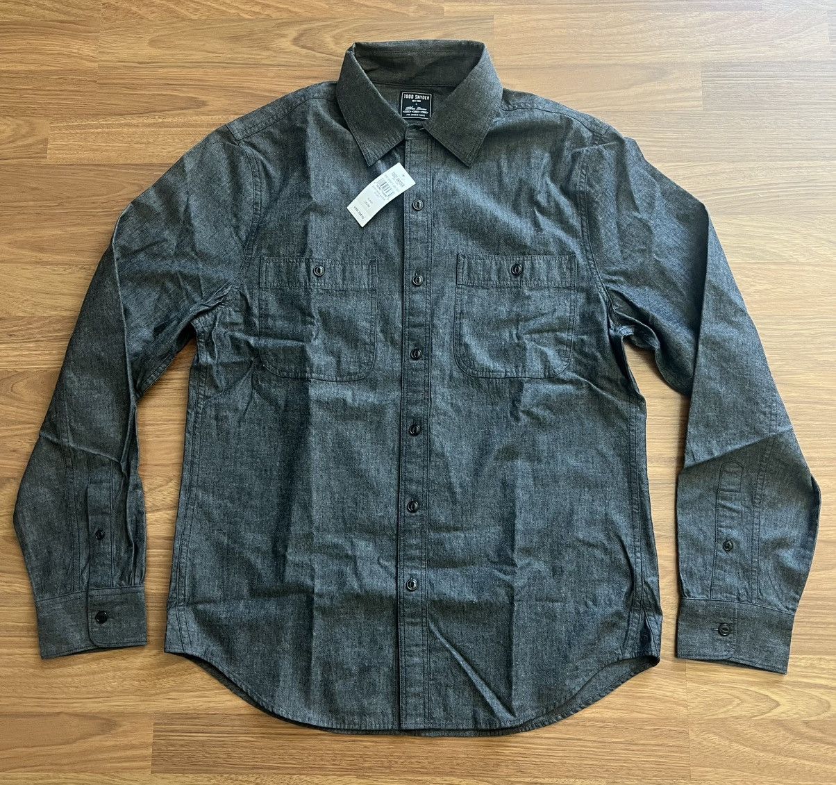 TODD SNYDER NWT Japanese Chambray Workshirt Black MSRP $258