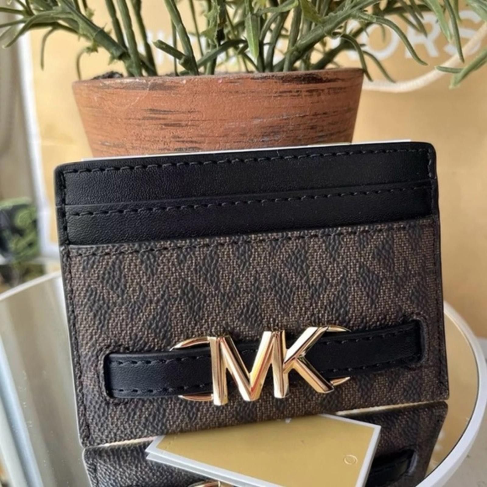Michael Kors Brown And Black Card Holder NWT