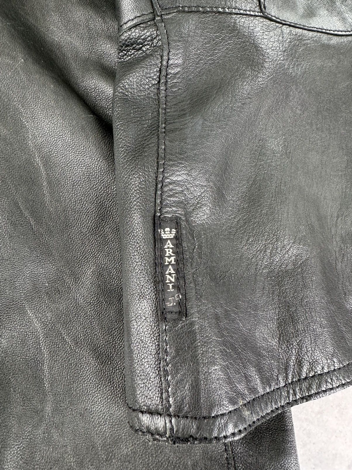 Armani Armani Jeans Vintage Leather Jacket Size S / US 4 / IT 40 - 16 Thumbnail
