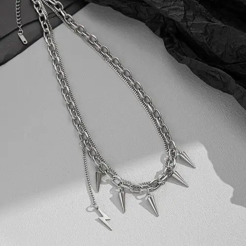 VIBE Punk Rivet Spiked Necklace Size ONE SIZE - 6 Thumbnail