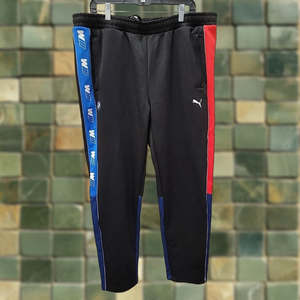 Puma PUMA BMW Motorsport Sweat Pants Mens 2XL Jogger Athletic Activewear Casual Pockets Elastic Waist Inseam 32 Mw310 Multicolor Size US 39 - 1 Thumbnail
