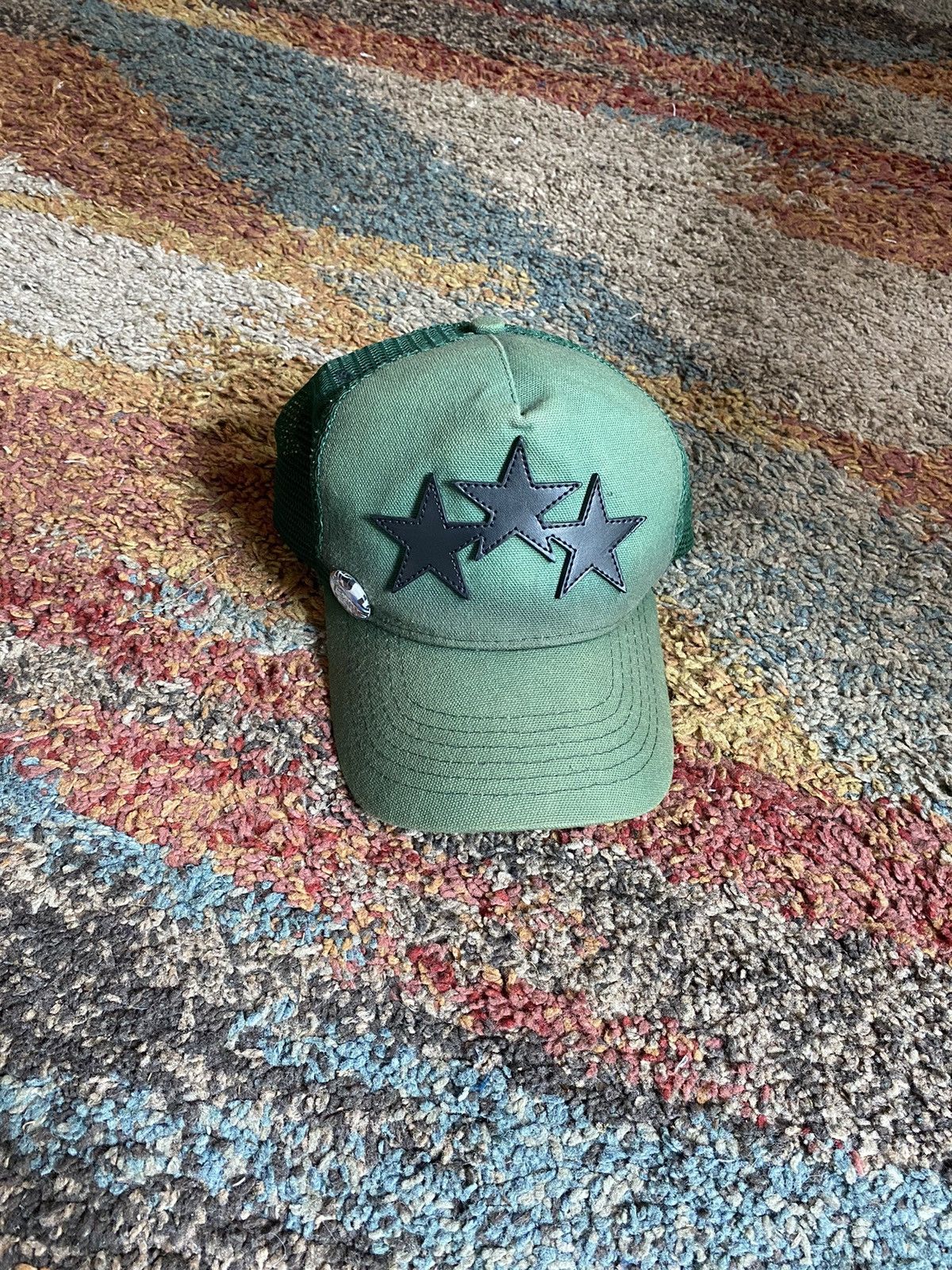 image of Amiri Three Star Trucker in Green, Men's