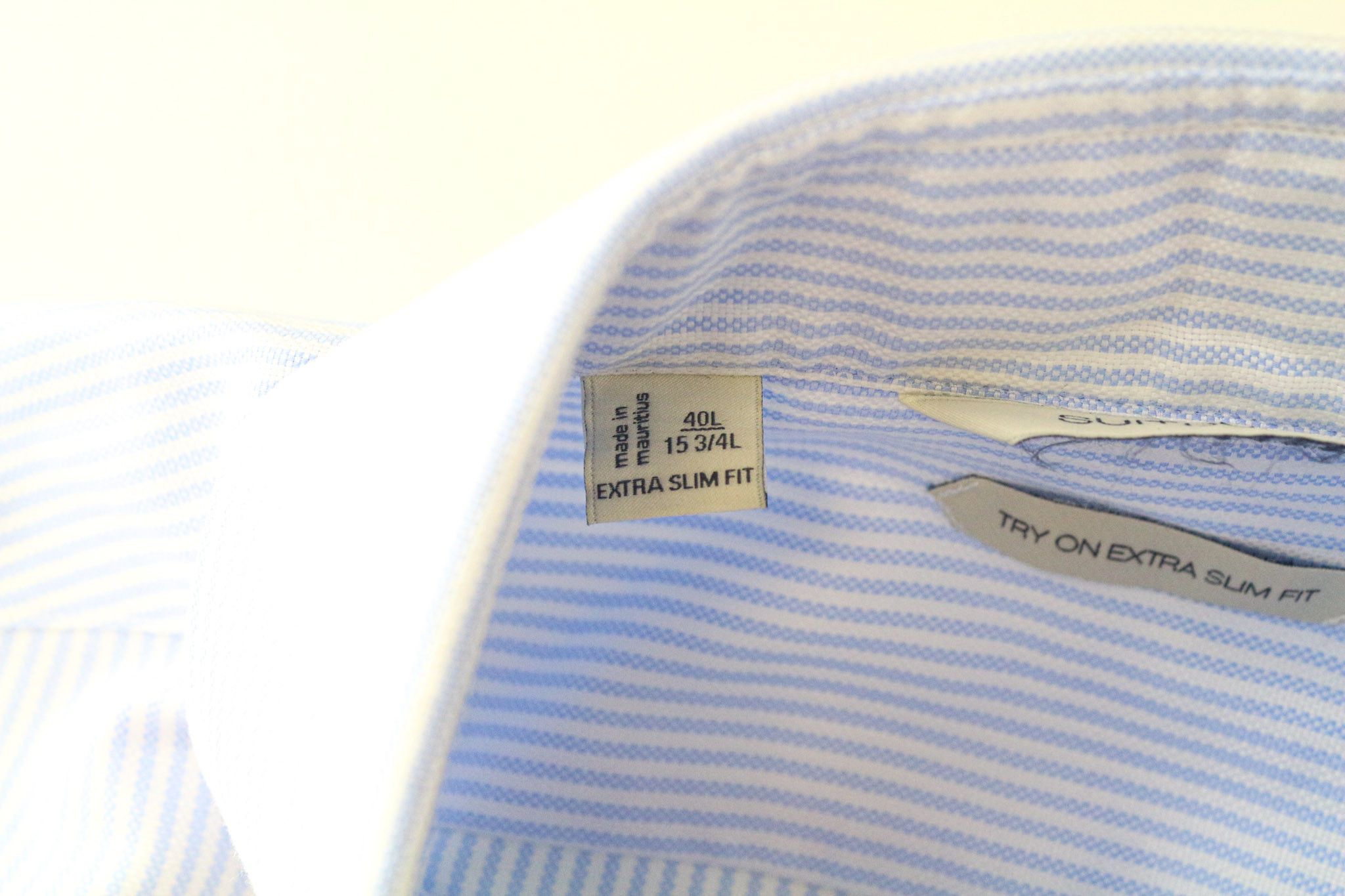 Suitsupply 40L/15 3/4L Extra Slim Blue Cotton Cutaway Shirt 76761 Size 40L - 5 Thumbnail