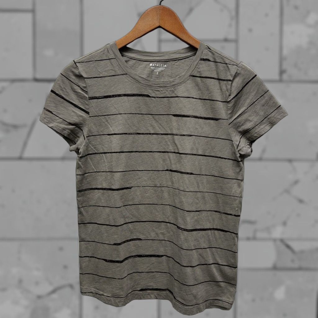 Athleta Athleta Striped T-Shirt Womens Small Beige Size S / US 4 / IT 40 - 1 Thumbnail