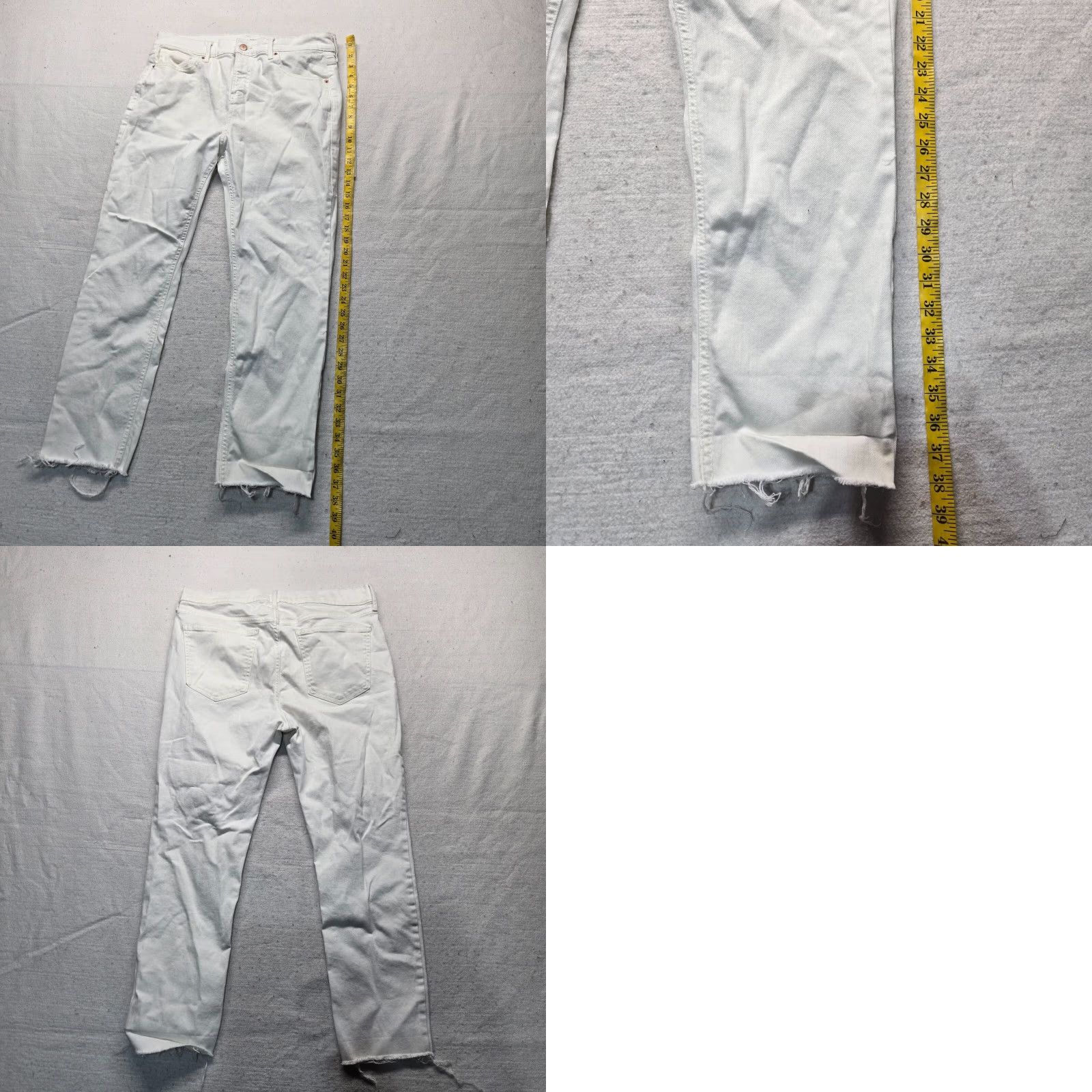Old Navy Old Navy Pants Chino Straight Women 12 Mid Gray White - Casual Workwear, Flat Front, Button Zipper, Stretch, Machine Washable, Regular Rise, 12 Women Size 34" / US 12 / IT 48 - 8 Thumbnail