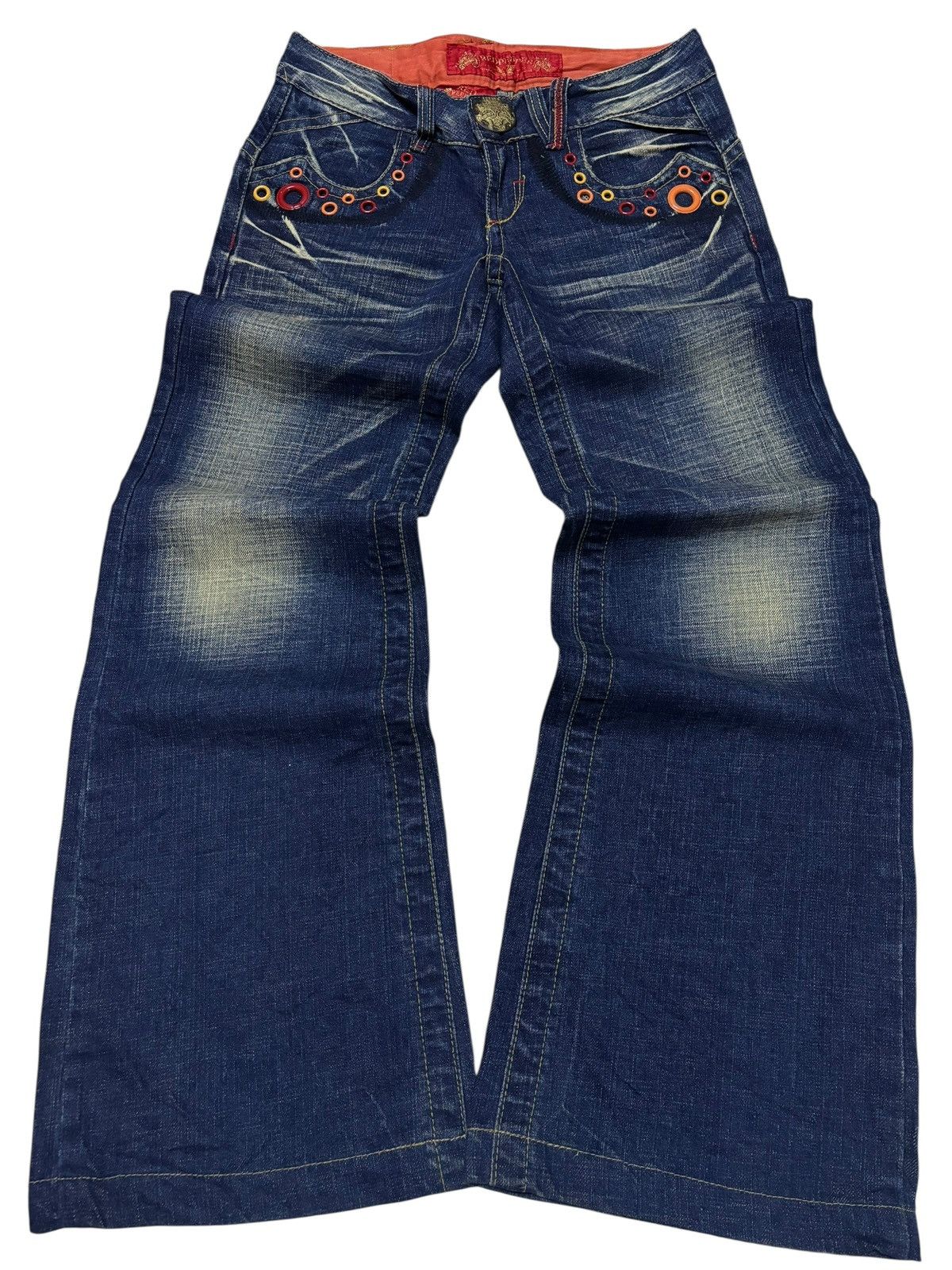 If Six Was Nine Vtg Red Pepper Japan Flared Jeans Size US 29 - 1 Thumbnail