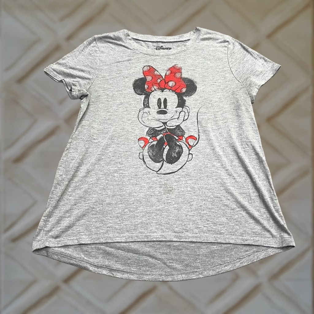 Disney Disney T-Shirt Women Gray Mickey Mouse Graphic 90s Cartoon Short Sleeve Crew Neck Top Large Size Regular Fit Size L / US 10 / IT 46 - 1 Thumbnail