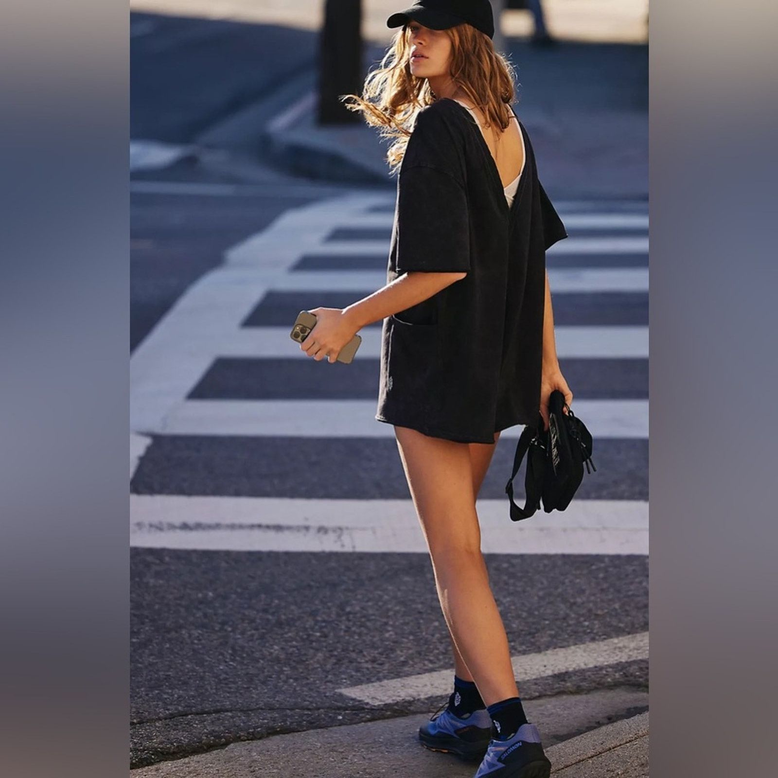 Free People FREE PEOPLE Movement HOT SHOT TEE ROMPER Shorts Washed Black Size 27" / US 4 / IT 40 - 9 Thumbnail
