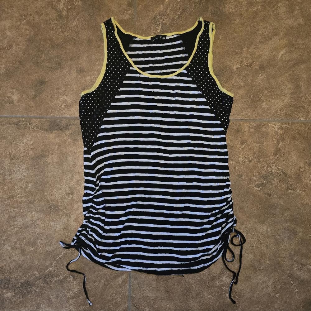 Designer Black White Striped RXB Side Tied Tank Size M / US 6-8 / IT 42-44 - 1 Thumbnail