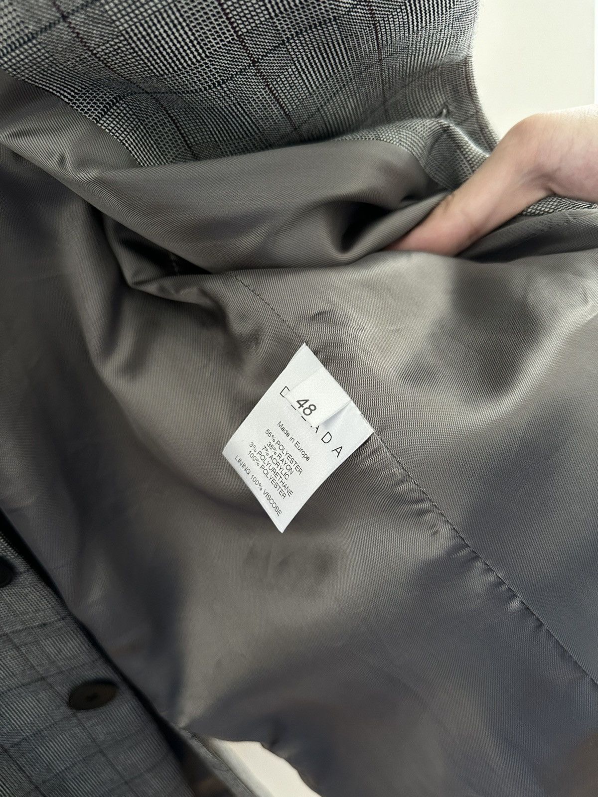 DELADA Delada Grey check split front wool Blazer Size 48R - 5 Thumbnail