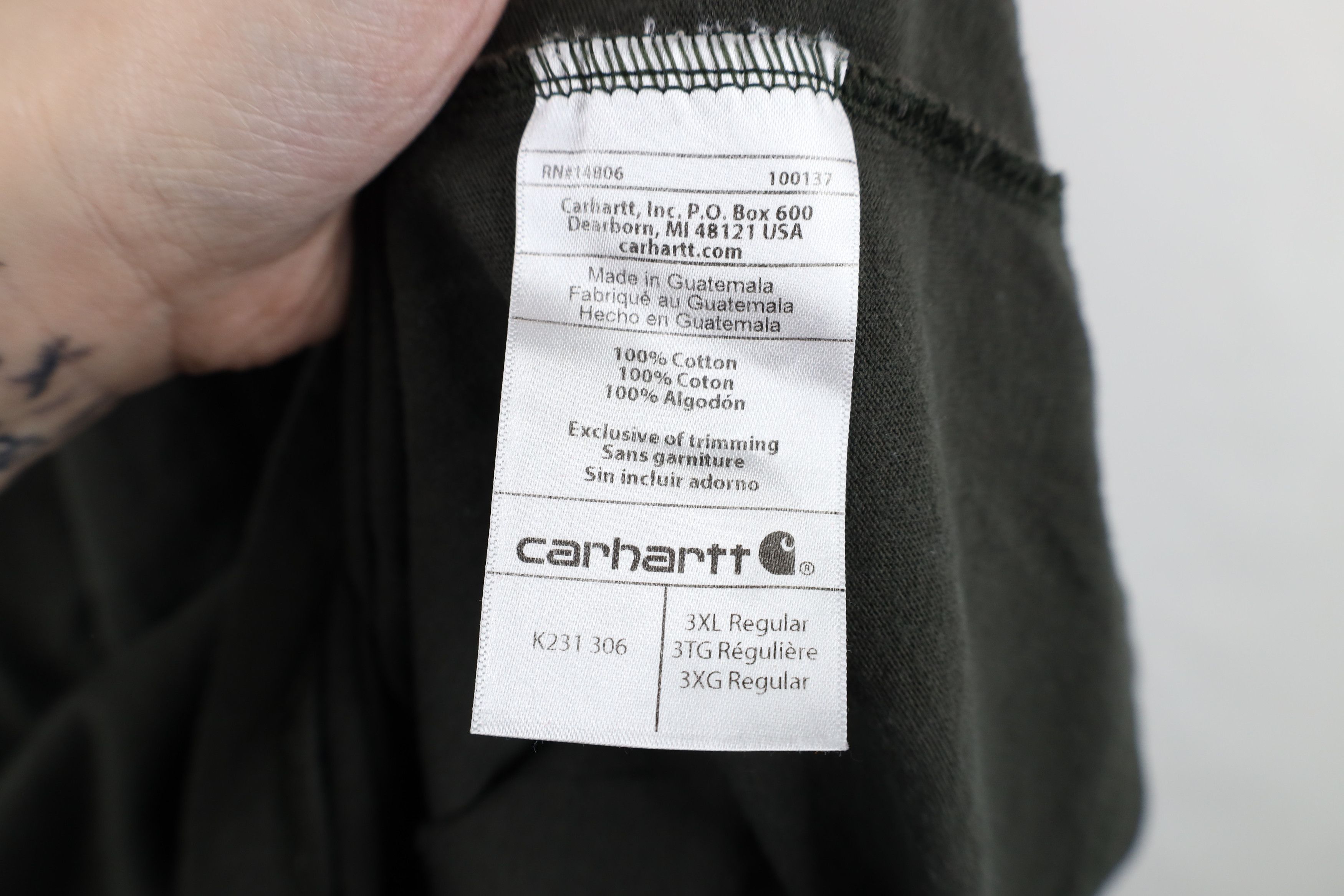Carhartt × Vintage Vintage Y2K Carhartt Spell Long Sleeve T-Shirt Green Cotton Size US XXL / EU 58 / 5 - 10 Thumbnail