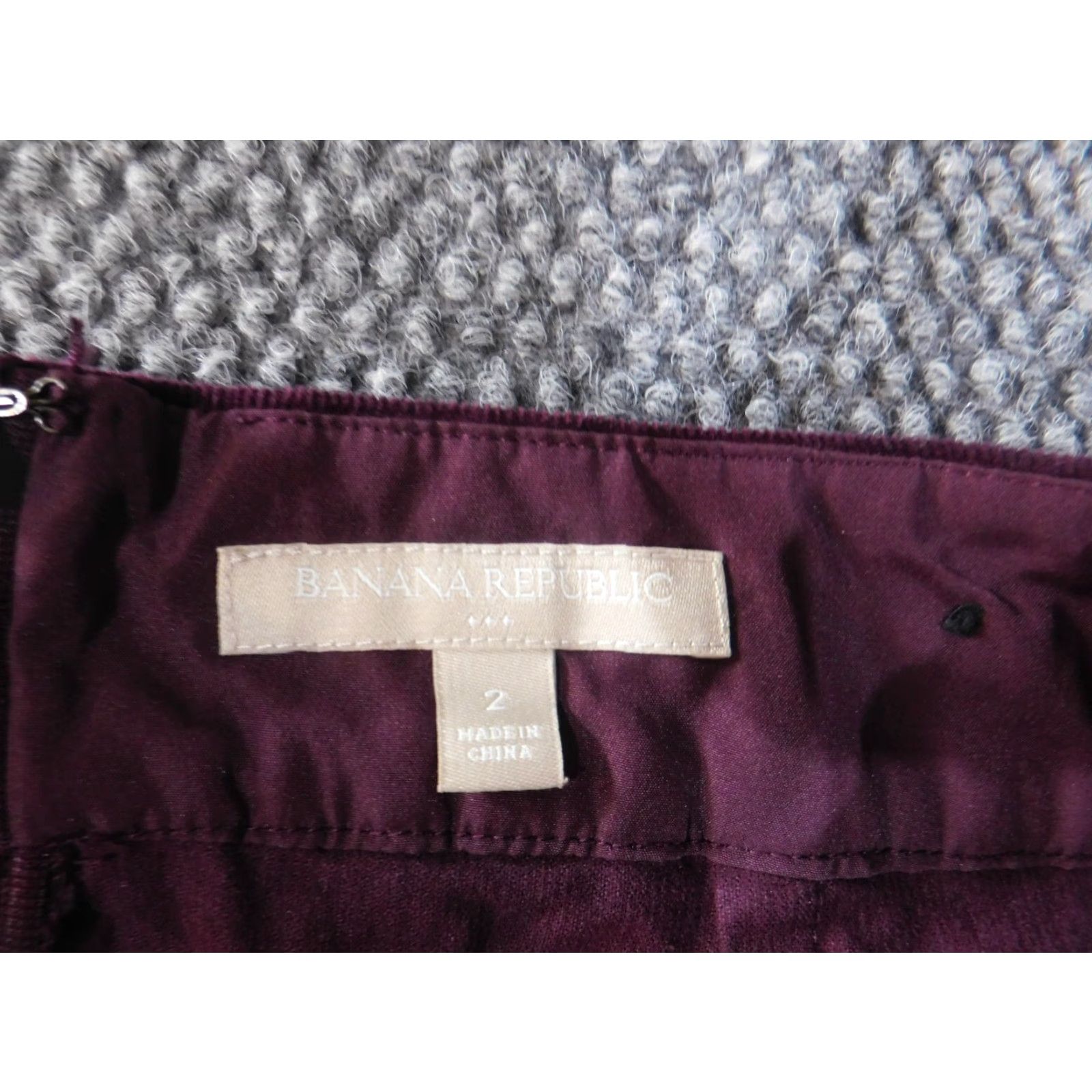 Banana Republic Banana Republic Skirt Womens A-Line Zip Stretch Cotton Purple Knee Length Business Casual 2 Regular High Rise Zipper Knit Knit Cotton Size 26" / US 2 / IT 38 - 5 Thumbnail