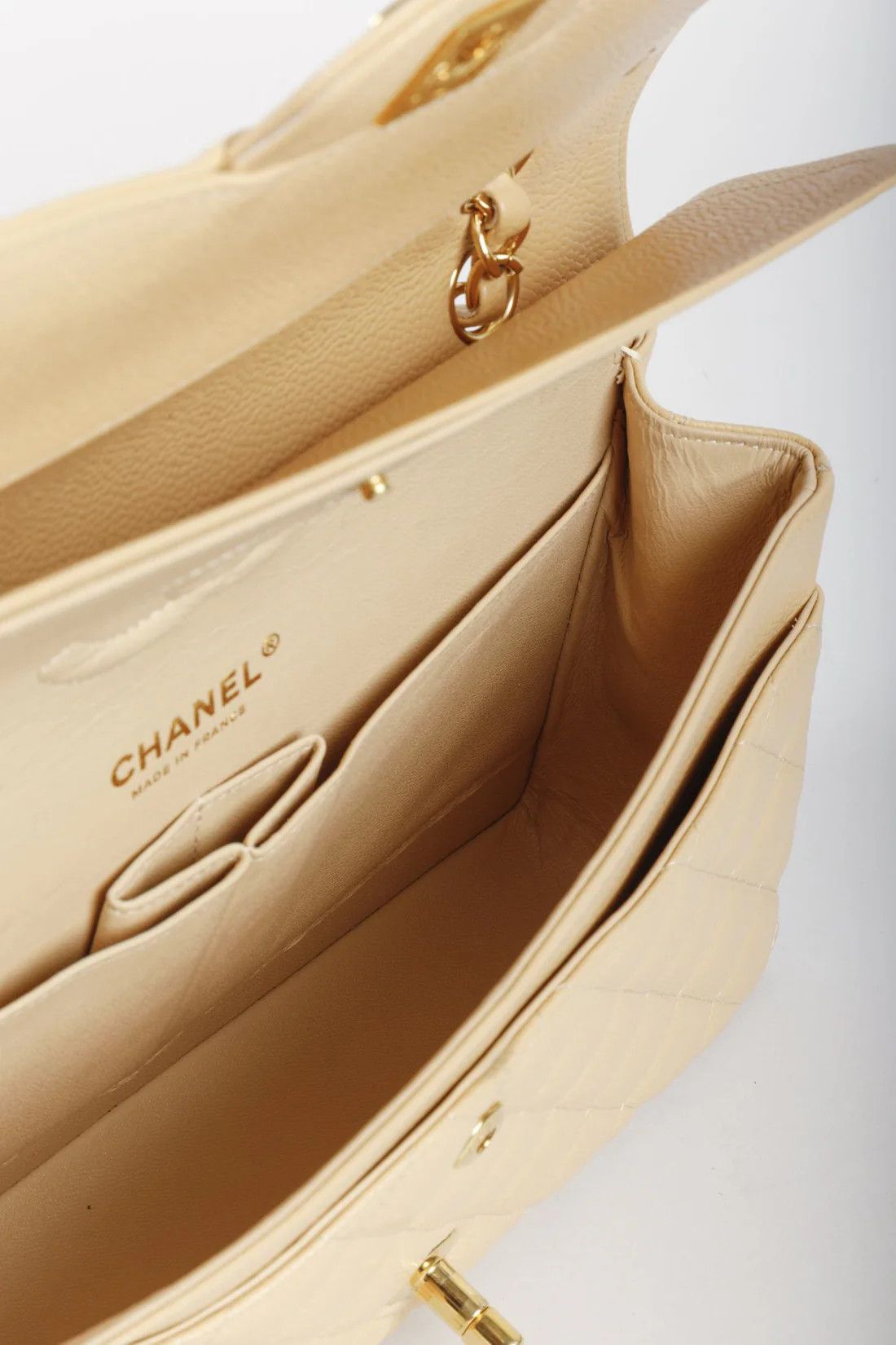 Chanel Chanel 2014 Beige Caviar Medium Double Flap Bag GHW Size ONE SIZE - 13 Thumbnail