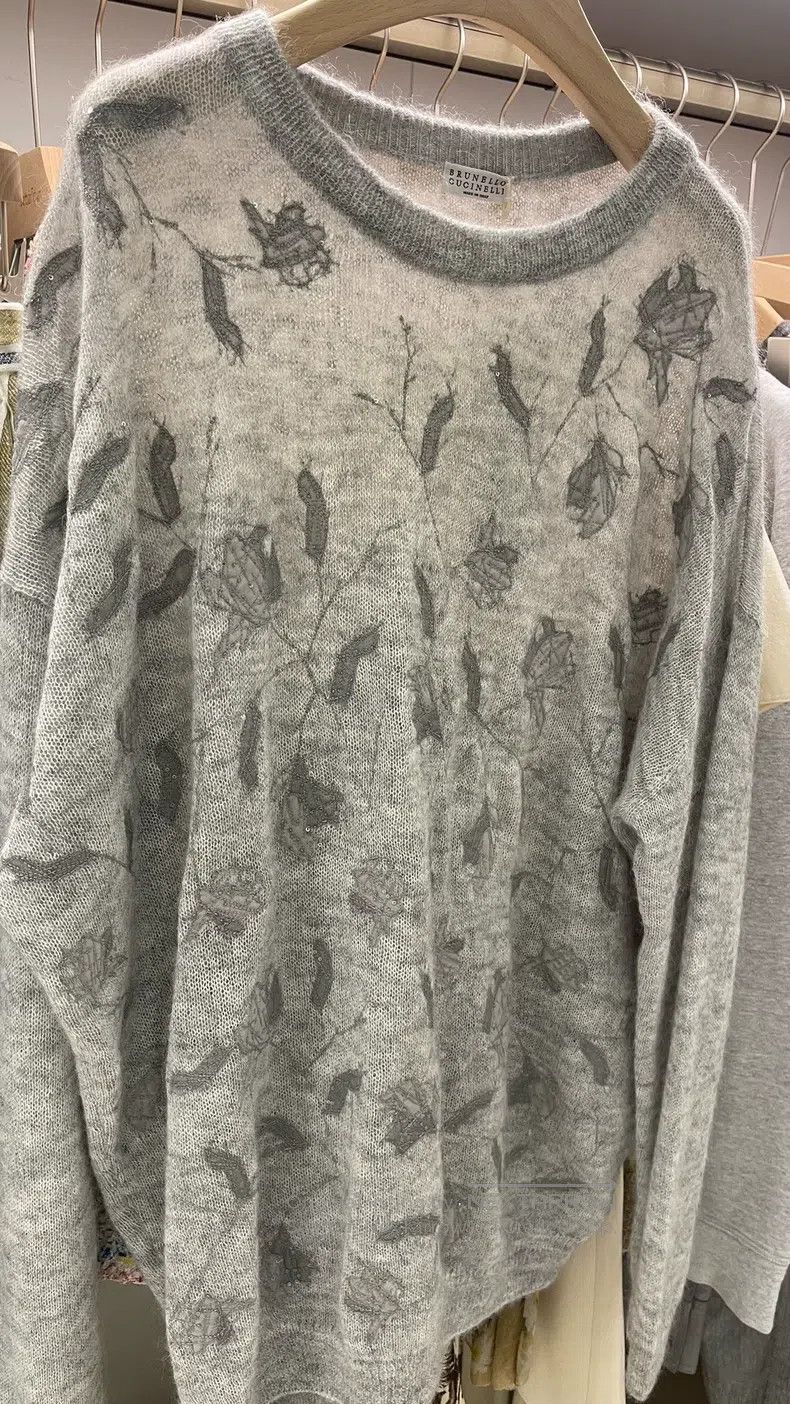 Brunello Cucinelli Brunello Cucinelli Heavy Beaded Embroidered Sweater Size 3XL / US 20-22 - 6 Thumbnail