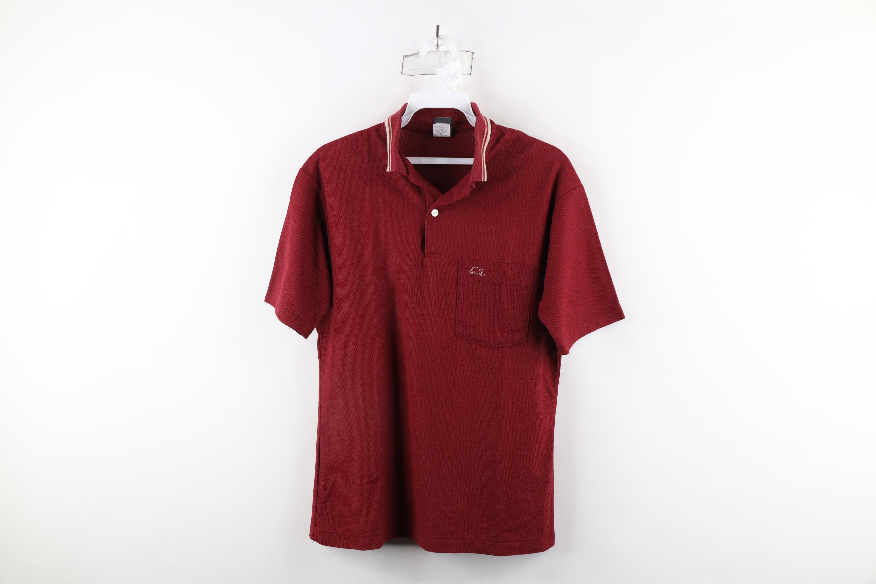 Vintage Vintage 70s Streetwear Knit Short Sleeve Polo Shirt Red USA Size US M / EU 48-50 / 2 - 1 Thumbnail