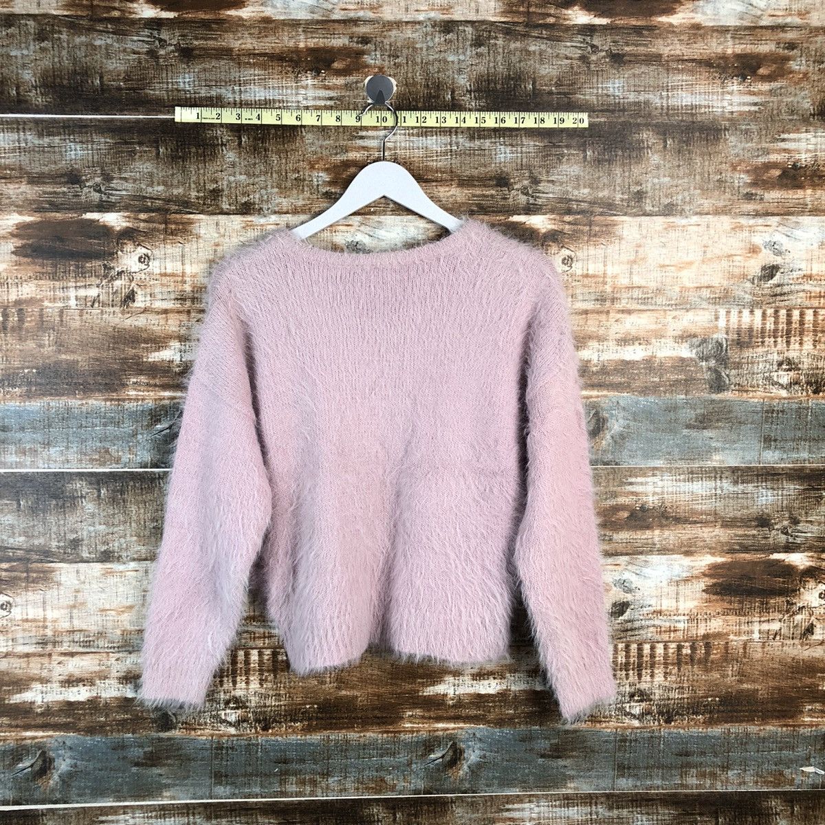 Homespun Knitwear DLL Ingni Pink Mohair shaggy fur Knitwear #C234 Size S / US 4 / IT 40 - 12 Thumbnail