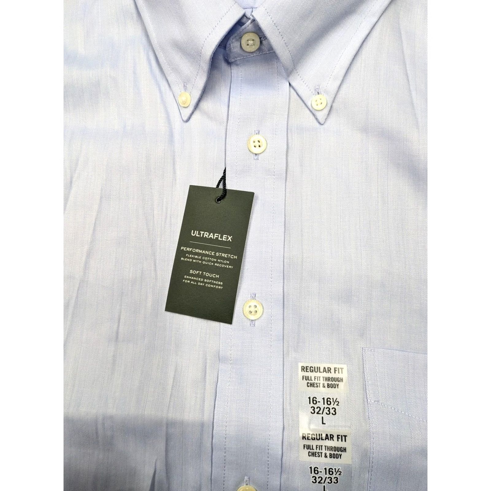 Ralph Lauren Lauren Ralph Shirt Mens L Blue Herringbone Regular Fit Size US L / EU 52-54 / 3 - 4 Thumbnail