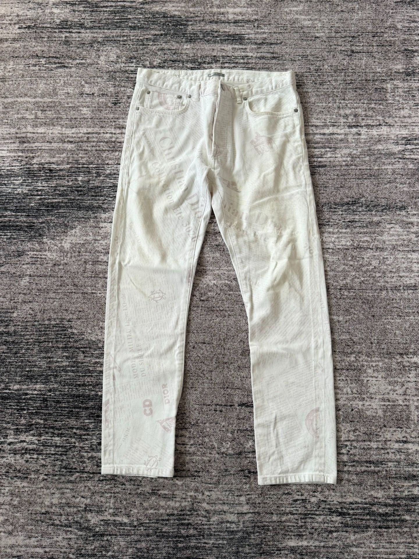 Dior Dior Homme Newspaper Print Jeans Size US 31 - 1 Thumbnail