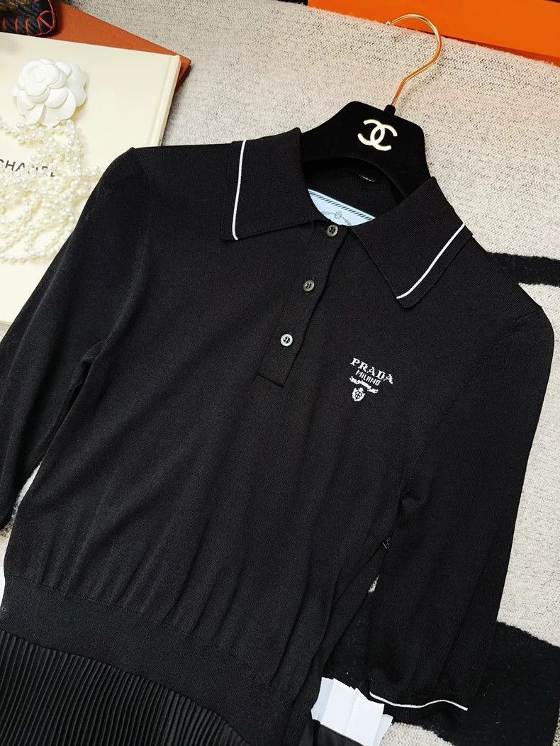 Prada Prada Black Pleated Polo Dress-2506 Size S / US 4 / IT 40 - 7 Thumbnail