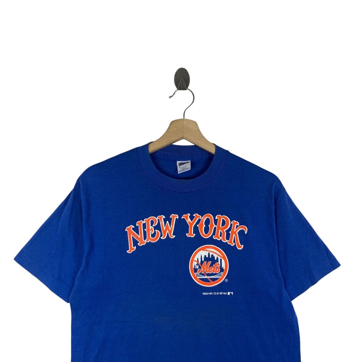 MLB Vintage 1987 MLB NEW YORK METS Baseball Trench Tee Shirt Top Size US S / EU 44-46 / 1 - 2 Thumbnail
