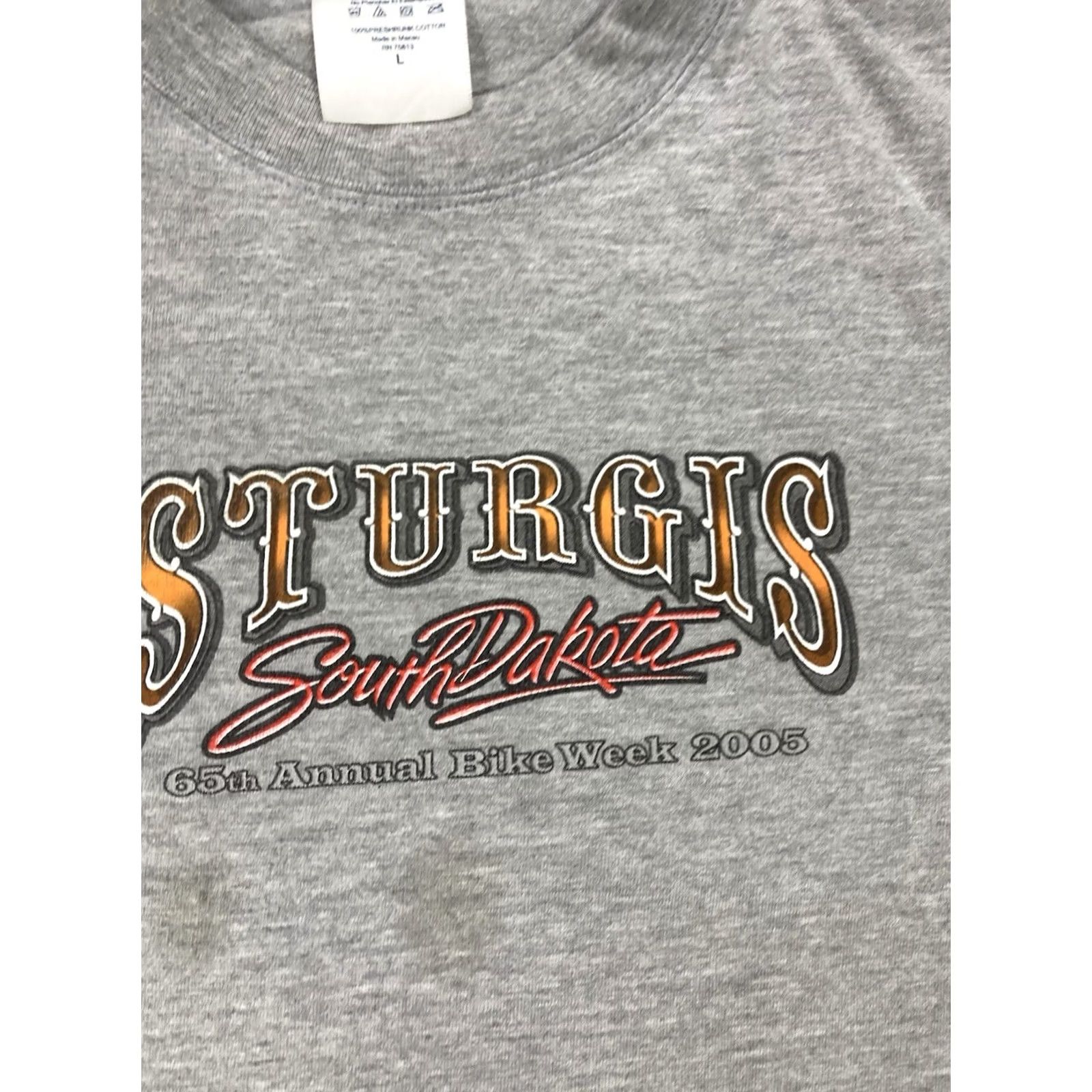 Vintage VINTAGE Sturgis Bike Week 2005 Graphic T-shirt Men Large Gray Motorcycle Shirt Size US L / EU 52-54 / 3 - 5 Thumbnail