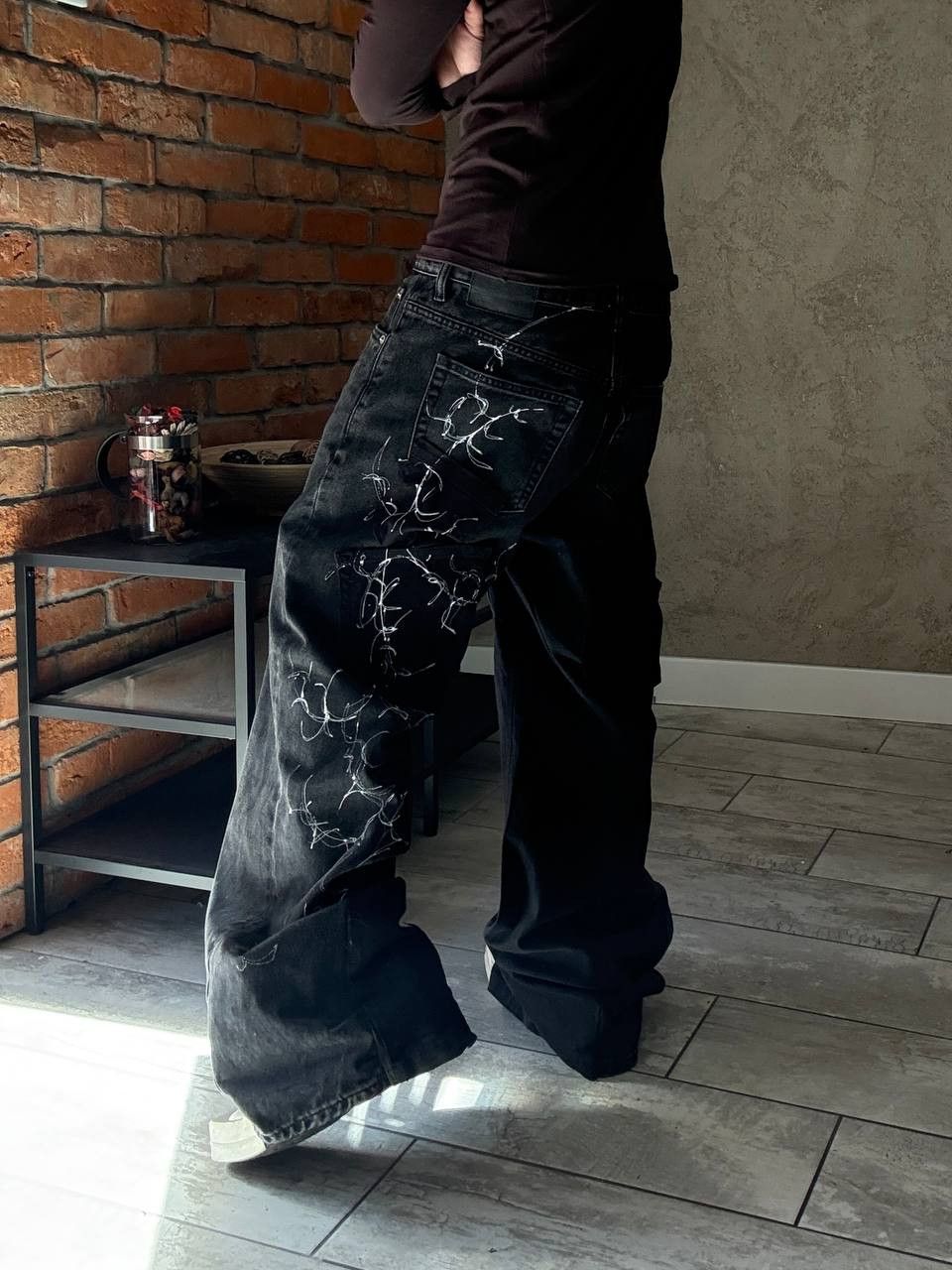 Japanese Brand rare flared black handmade streetwear jeans Size US 34 / EU 50 - 1 Thumbnail