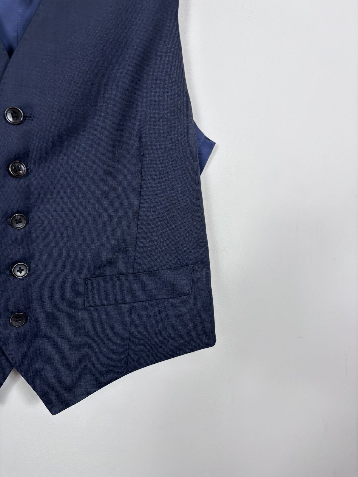 Suitsupply Suitsupply Lazio Men’s Navy Blue Wool Waistcoat Vest Size 34S - 8 Thumbnail
