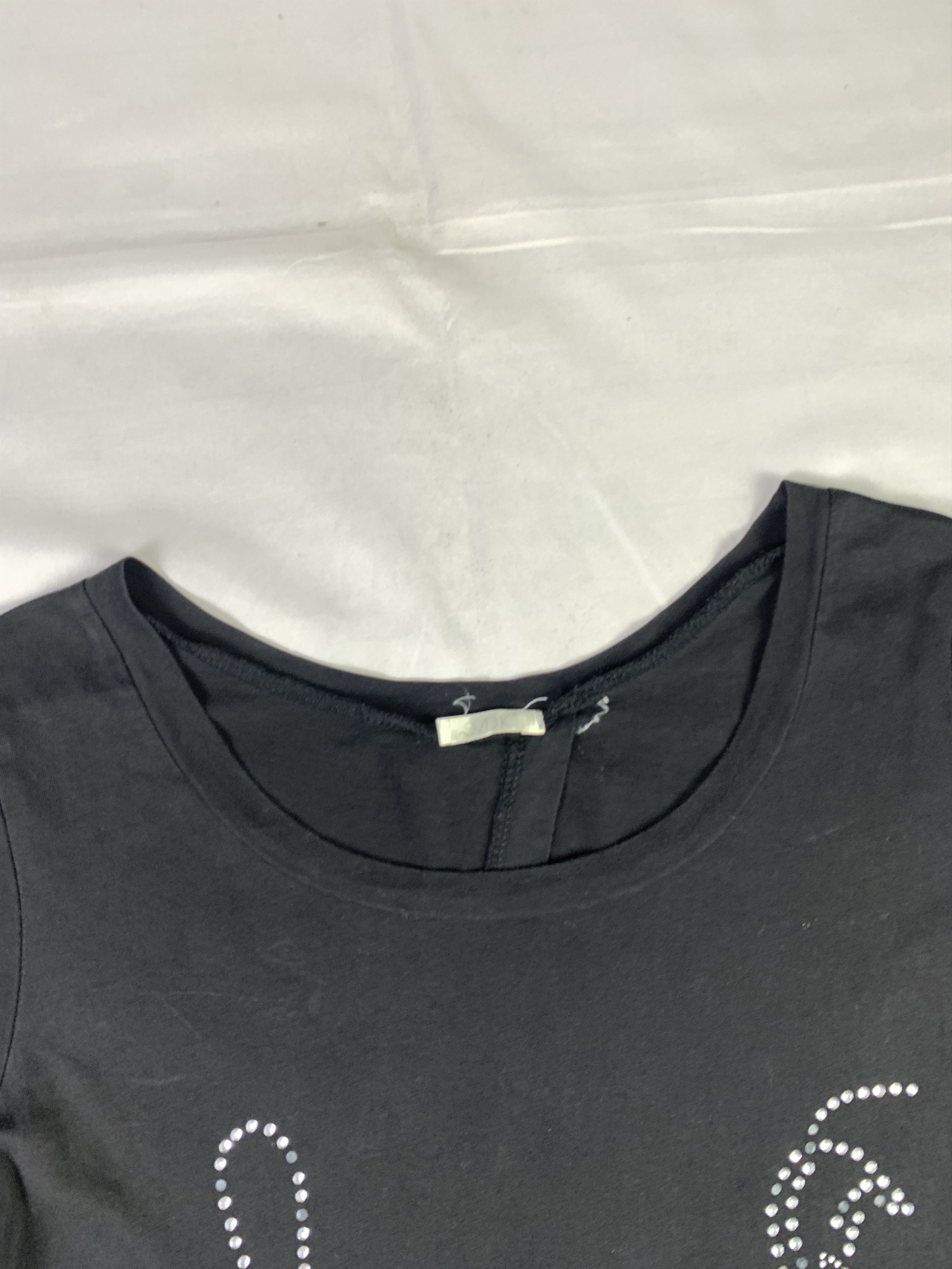 Japanese Brand SVDK Black Multifabric Studded Dressy Tee (M) Size M / US 6-8 / IT 42-44 - 8 Thumbnail
