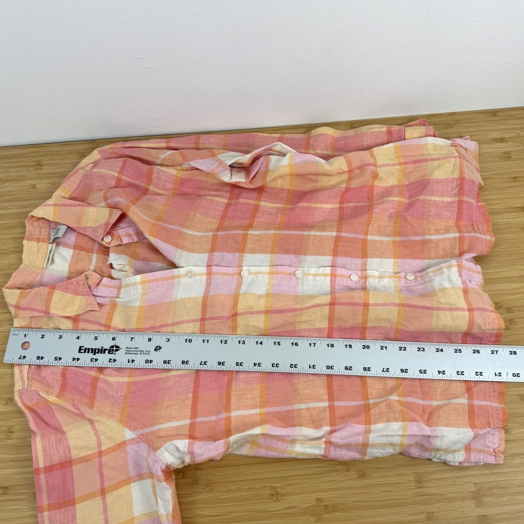 Cherokee VINTAGE Cherokee Plaid Shirt Womens XL Pink Orange Top Classic Linen Button Down Size XL / US 12-14 / IT 48-50 - 6 Thumbnail