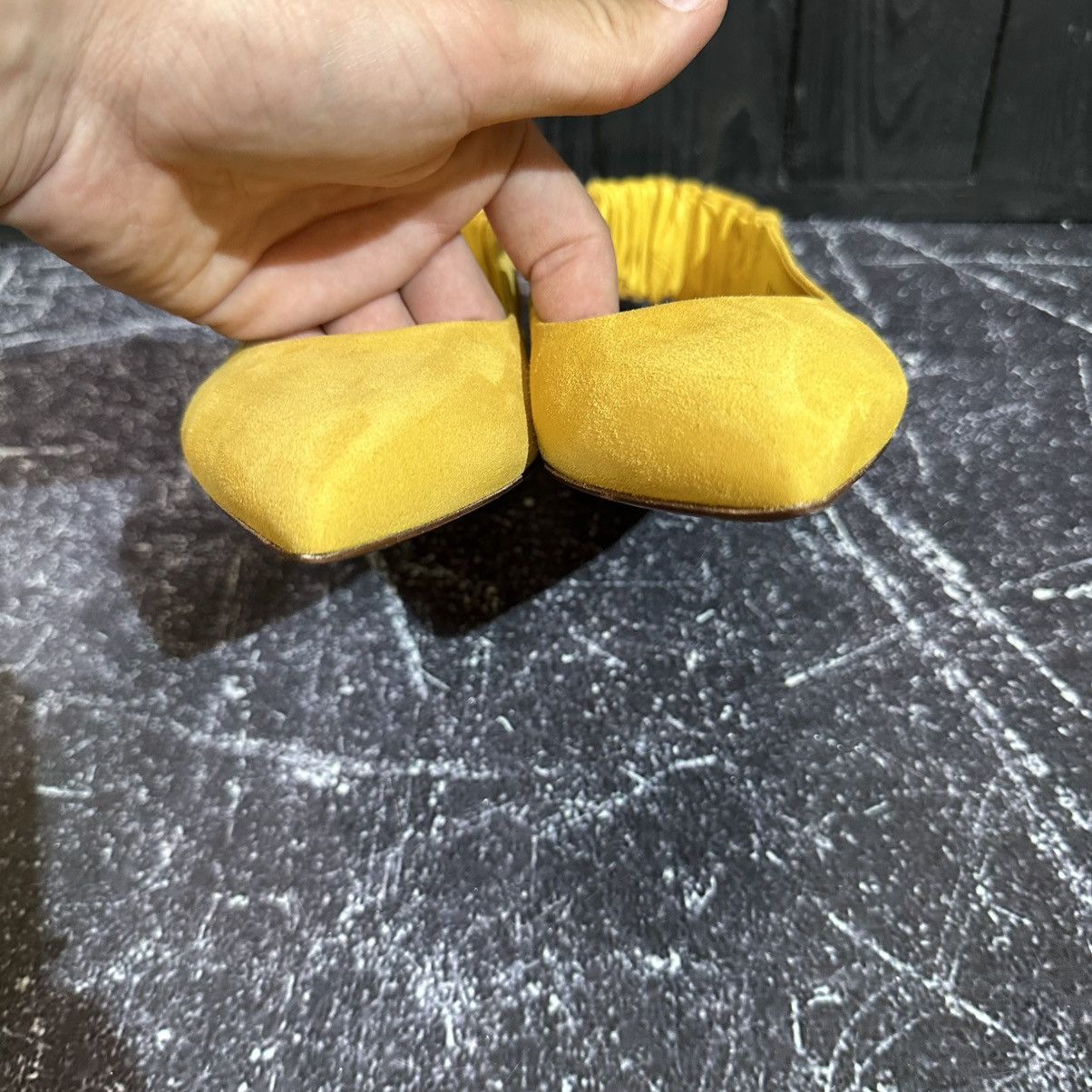Santoni SANTONI - Women’s Yellow Ballet Suede Flats Size 37 Size US 7 / IT 37 - 7 Thumbnail