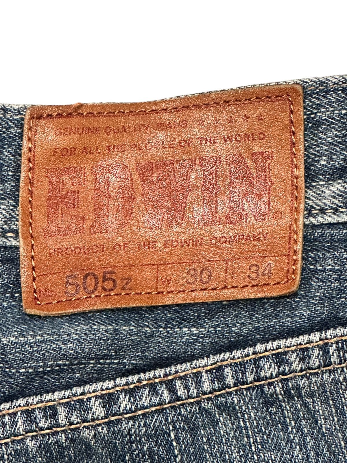 Edwin Vintage Insane Edwin 505z Orange Tab Selvedge Straight Jeans Size US 30 / EU 46 - 9 Thumbnail