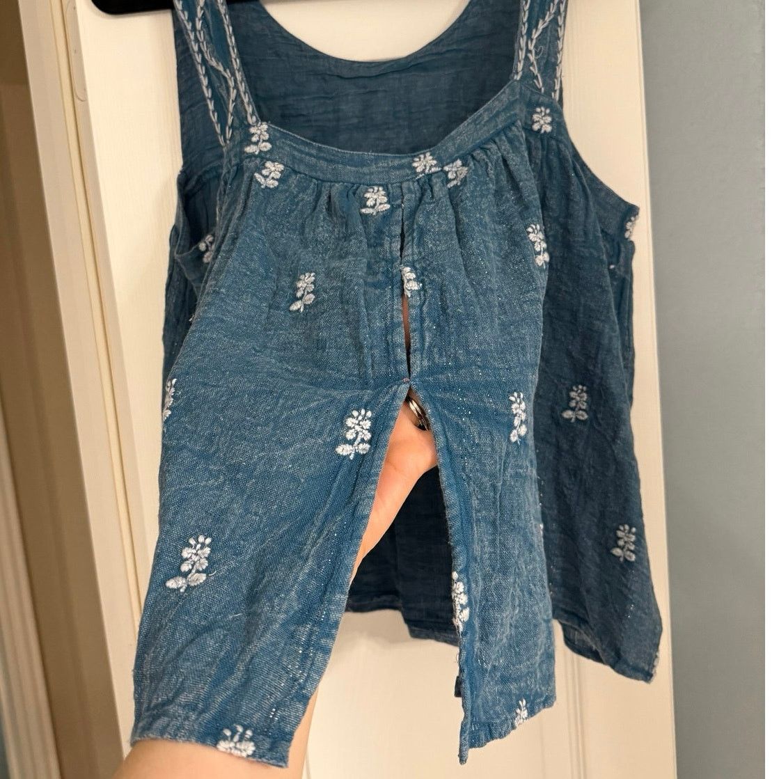 Miss Me Miss Me Gauzy Embroidered Tank Top Size L / US 10 / IT 46 - 4 Thumbnail