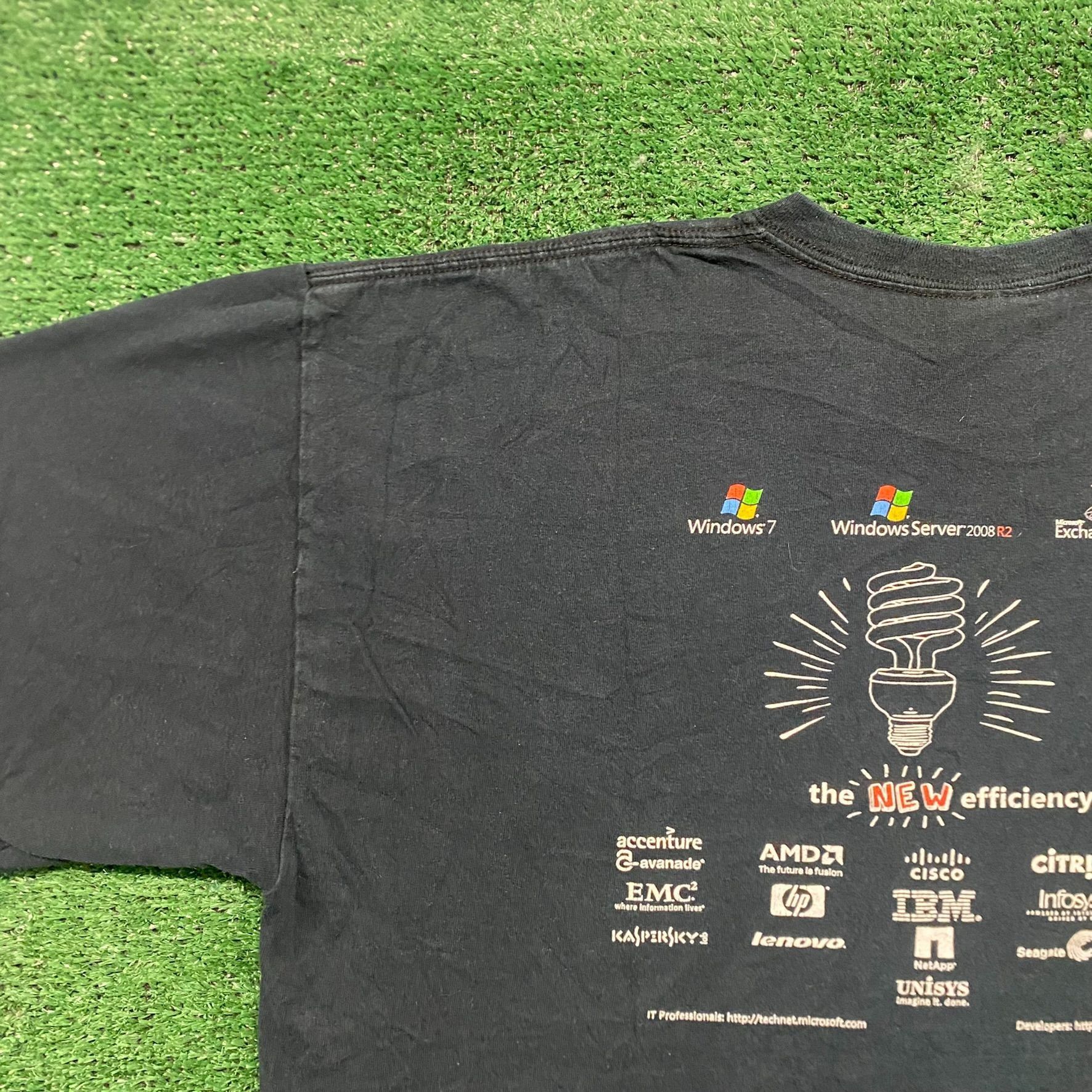Microsoft Vintage Y2K Microsoft Windows 7 Computer Tech Baggy Tee Size US XL / EU 56 / 4 - 2 Thumbnail