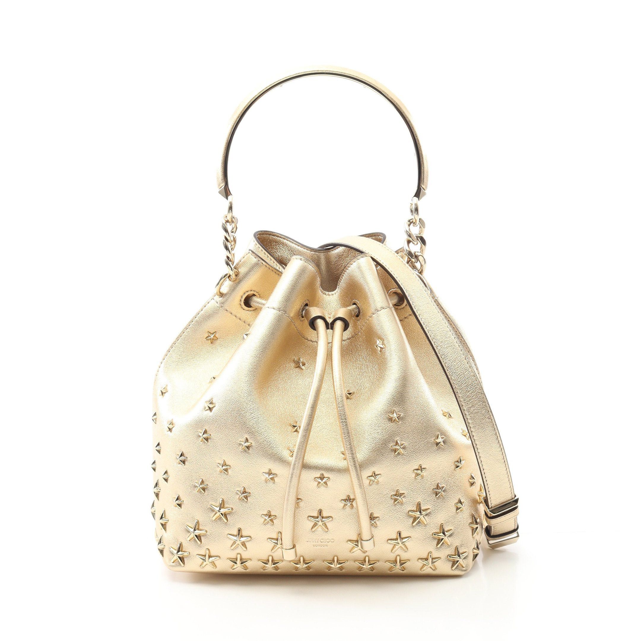 Jimmy Choo Jimmy Choo Handbag Leather Champagne Gold Purse Star Studs Size ONE SIZE - 1 Thumbnail
