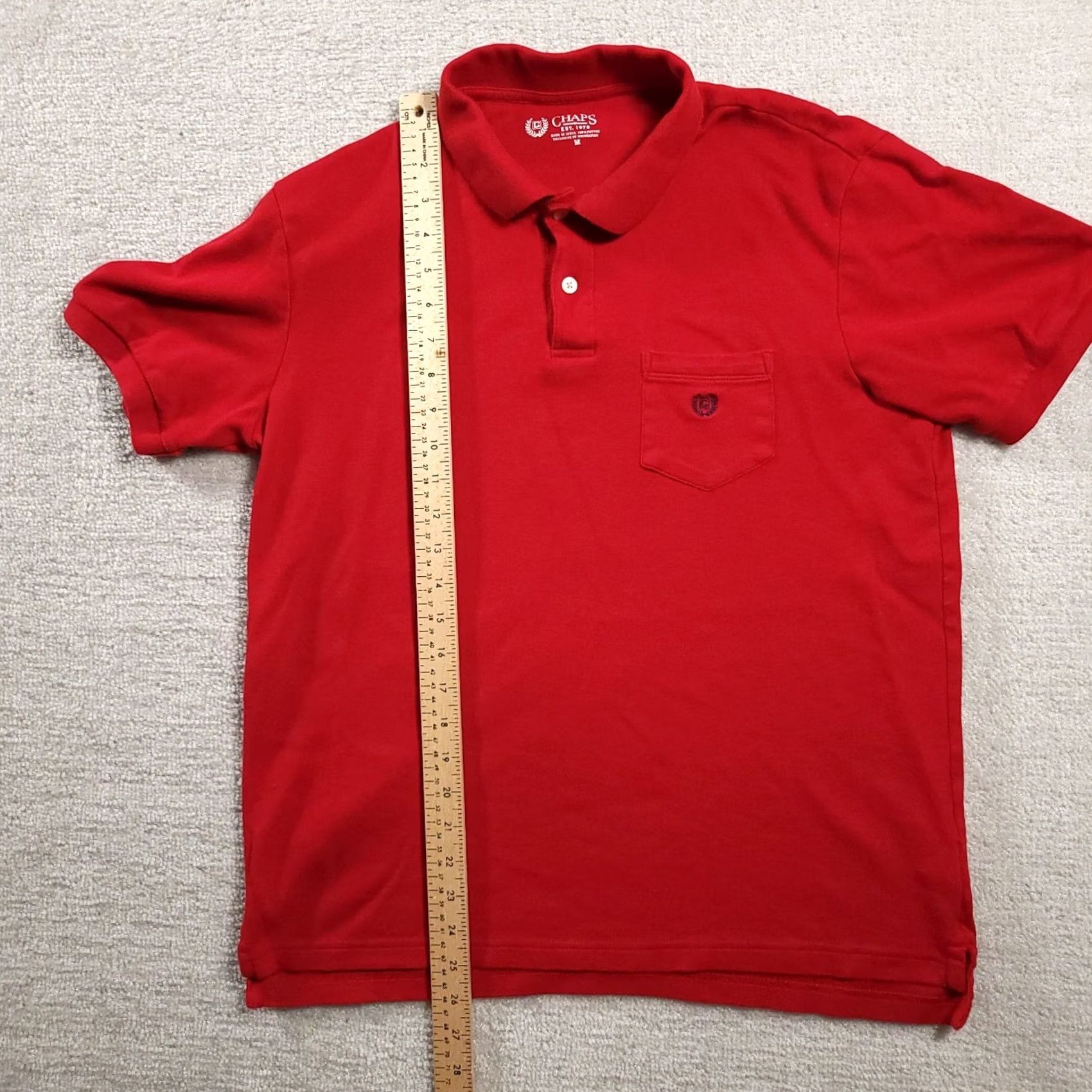 Chaps Chaps Polo Shirt Adult Medium Red Golf Short Sleeve Cotton Logo Pocket Mens Size US M / EU 48-50 / 2 - 4 Thumbnail