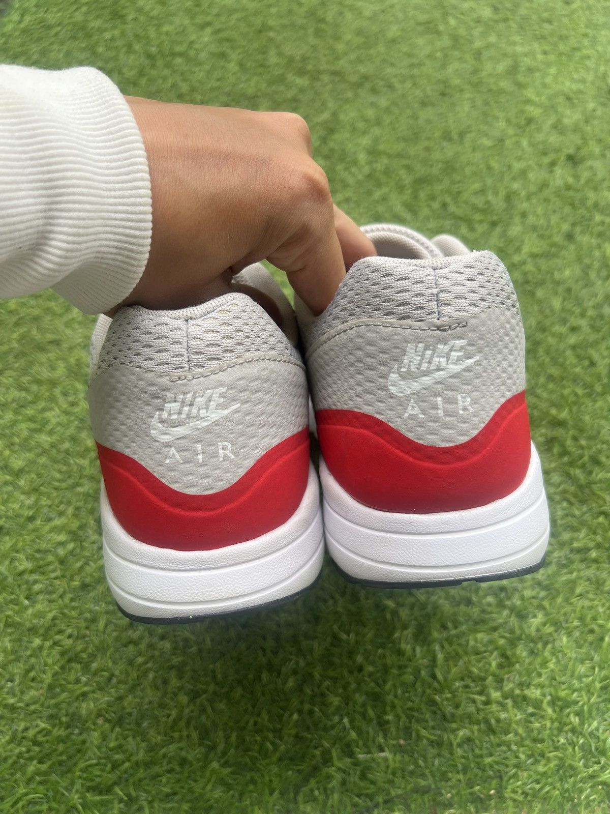 Nike Nike Air Max 1 Ultra Essential Uni Red Grey 819476-006 Size US 10.5 / EU 43-44 - 4 Thumbnail