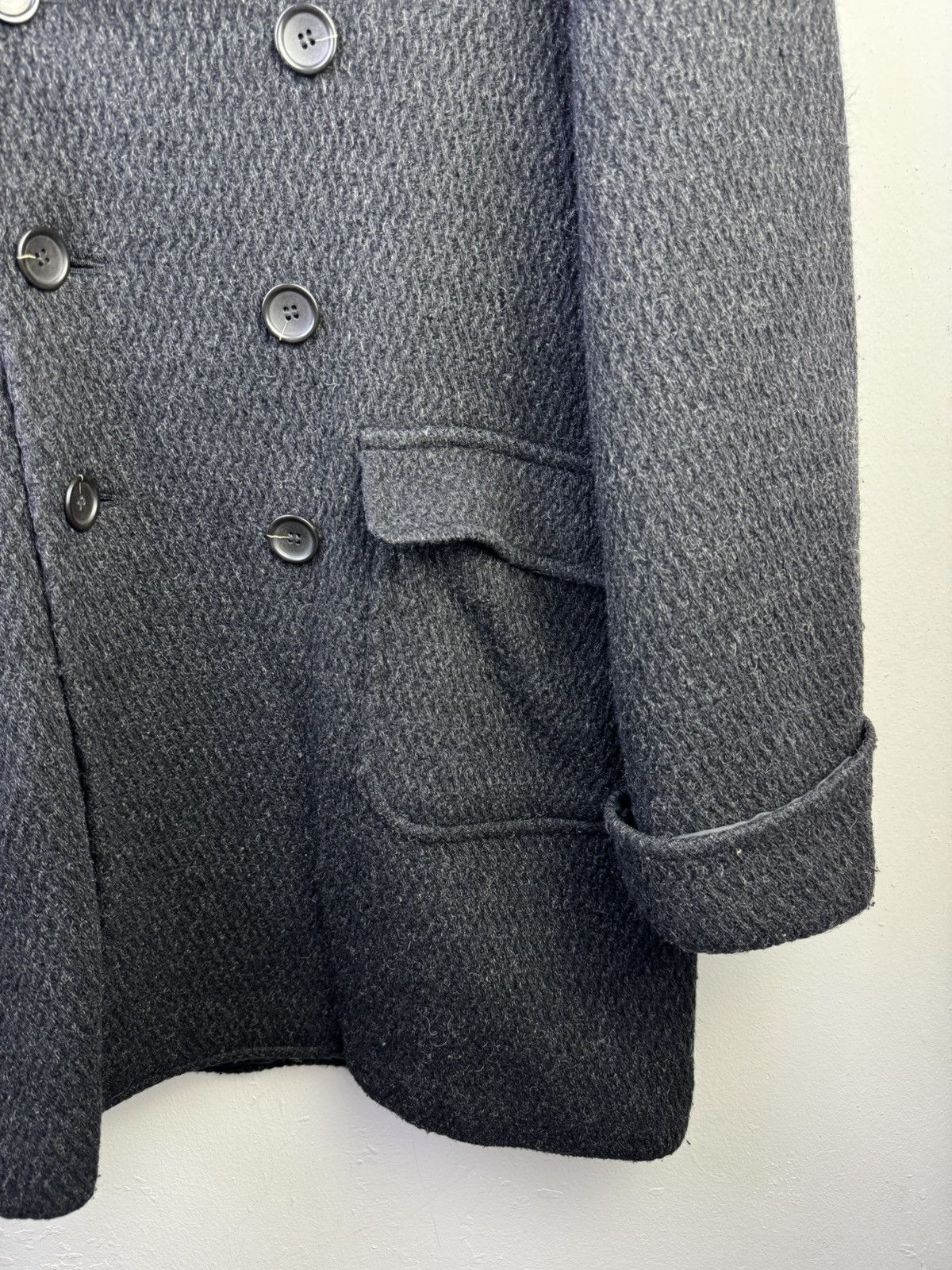 PPFM PPFMPeyton Place dark grey wool blend doublebreasted peacoat Size US L / EU 52-54 / 3 - 3 Thumbnail
